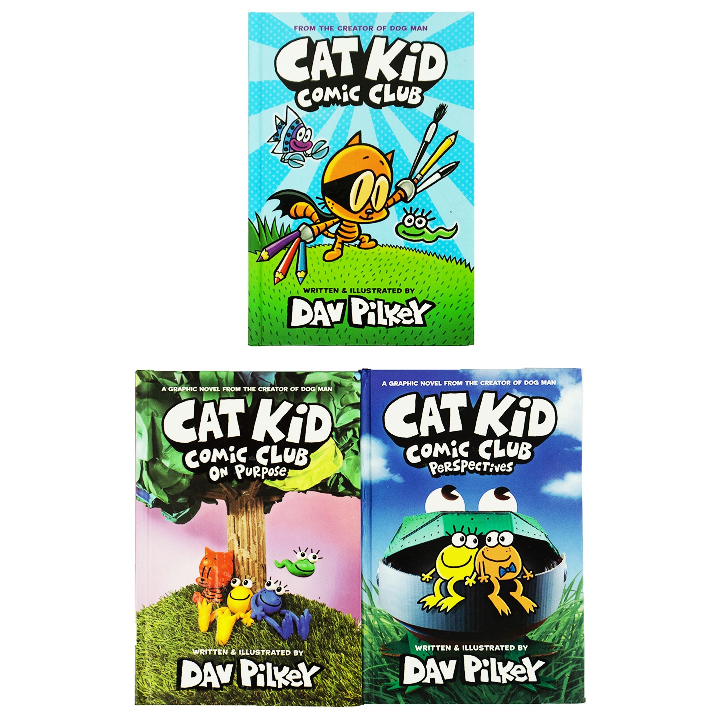 Cat Kid Comic Club by Dav Pilkey 3 Books Collection Set - Ages 7-12 - Hardback