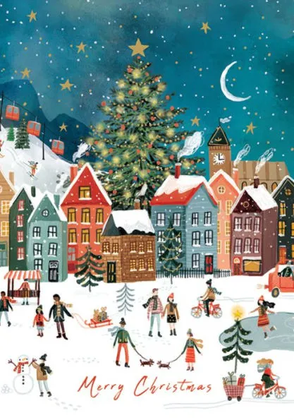 Holiday Boxed Cards Town Scene (Buy 1 Get 1,50% Off)