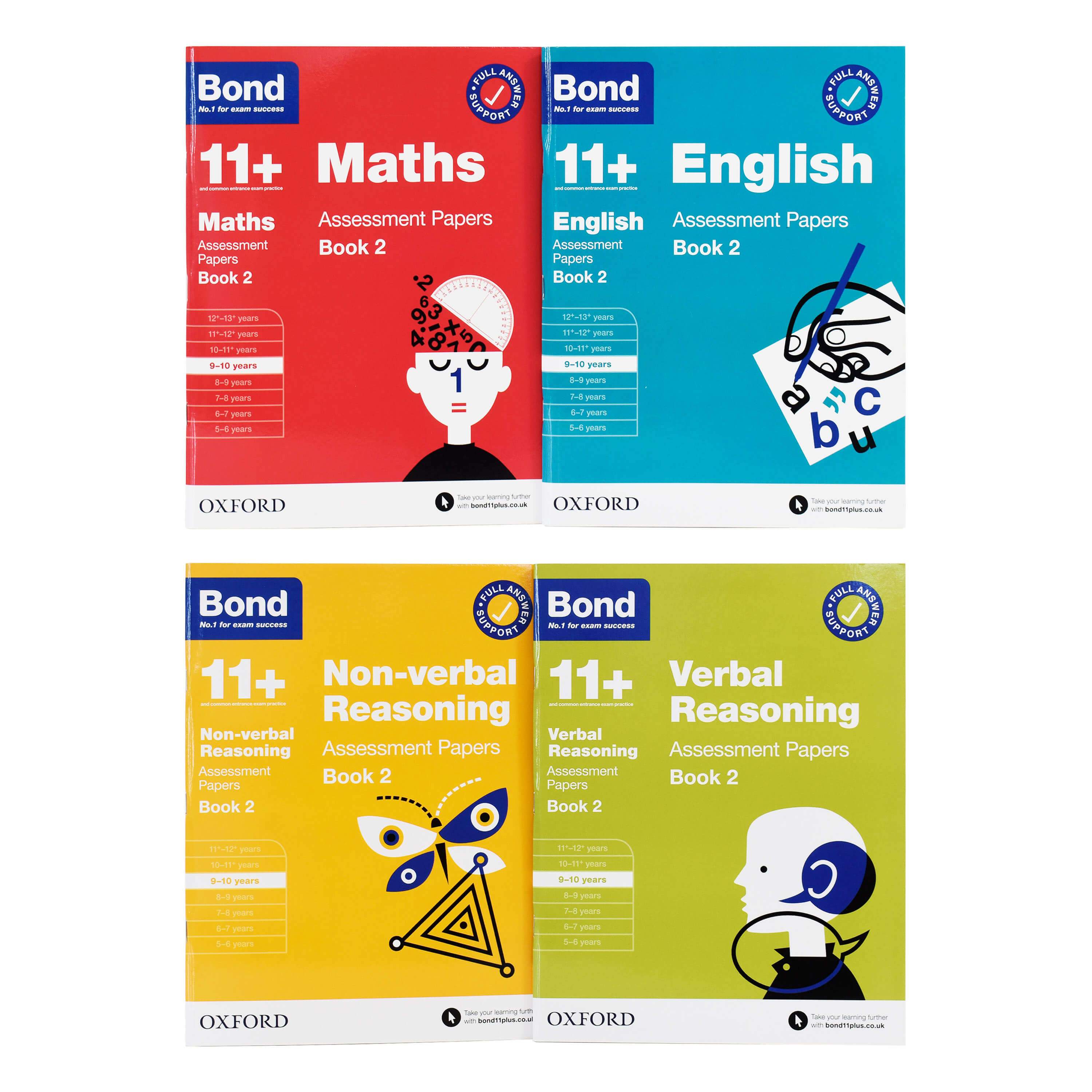 Bond 11+ Assessment Papers Book 2 (9-10 Years) 4 Books Collection by Oxford - Paperback