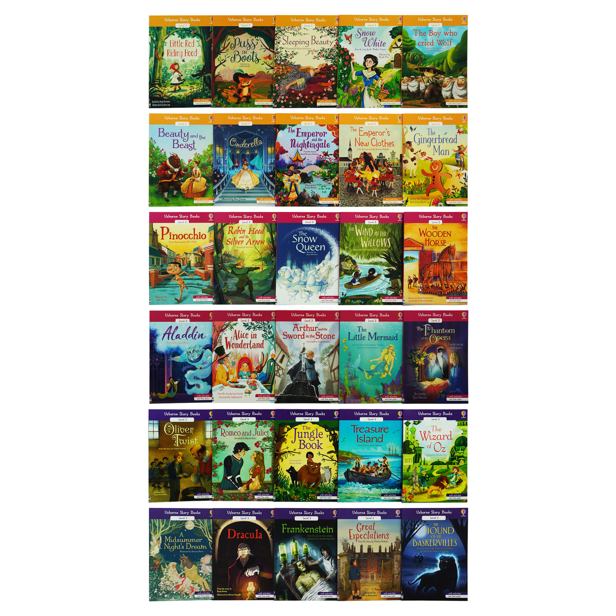 Usborne Storybook Reading Library 30 Books Collection Box Set With Free Online Audio - Ages 5-7 - Paperback