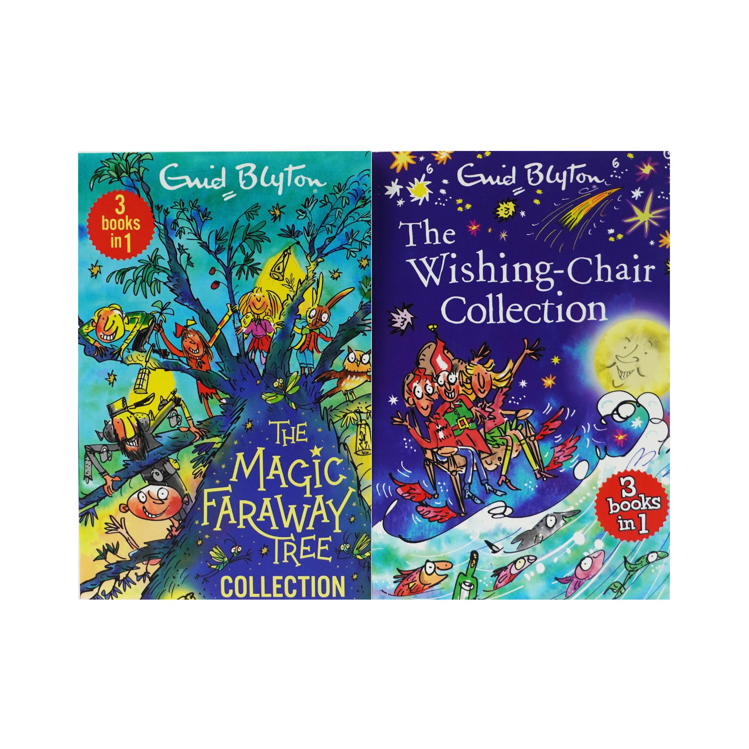 The Wishing-Chair & The Magic Faraway Tree By Enid Blyton 2 Books 6 Story Collection Set - Ages 5-8 - Paperback