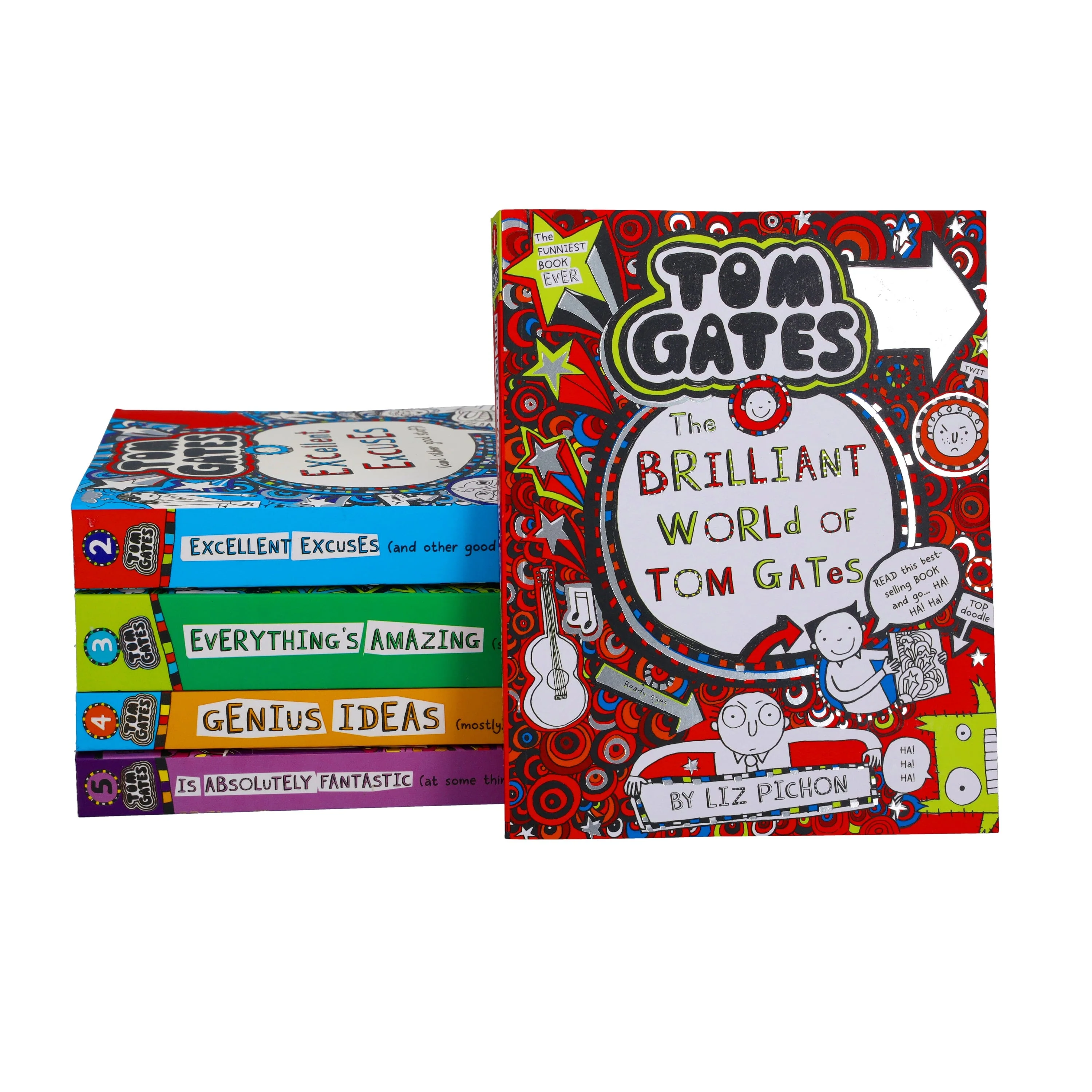 Tom Gates Series by Liz Pichon 1-5 Collection 5 Books Set - Ages 9-14 - Paperback