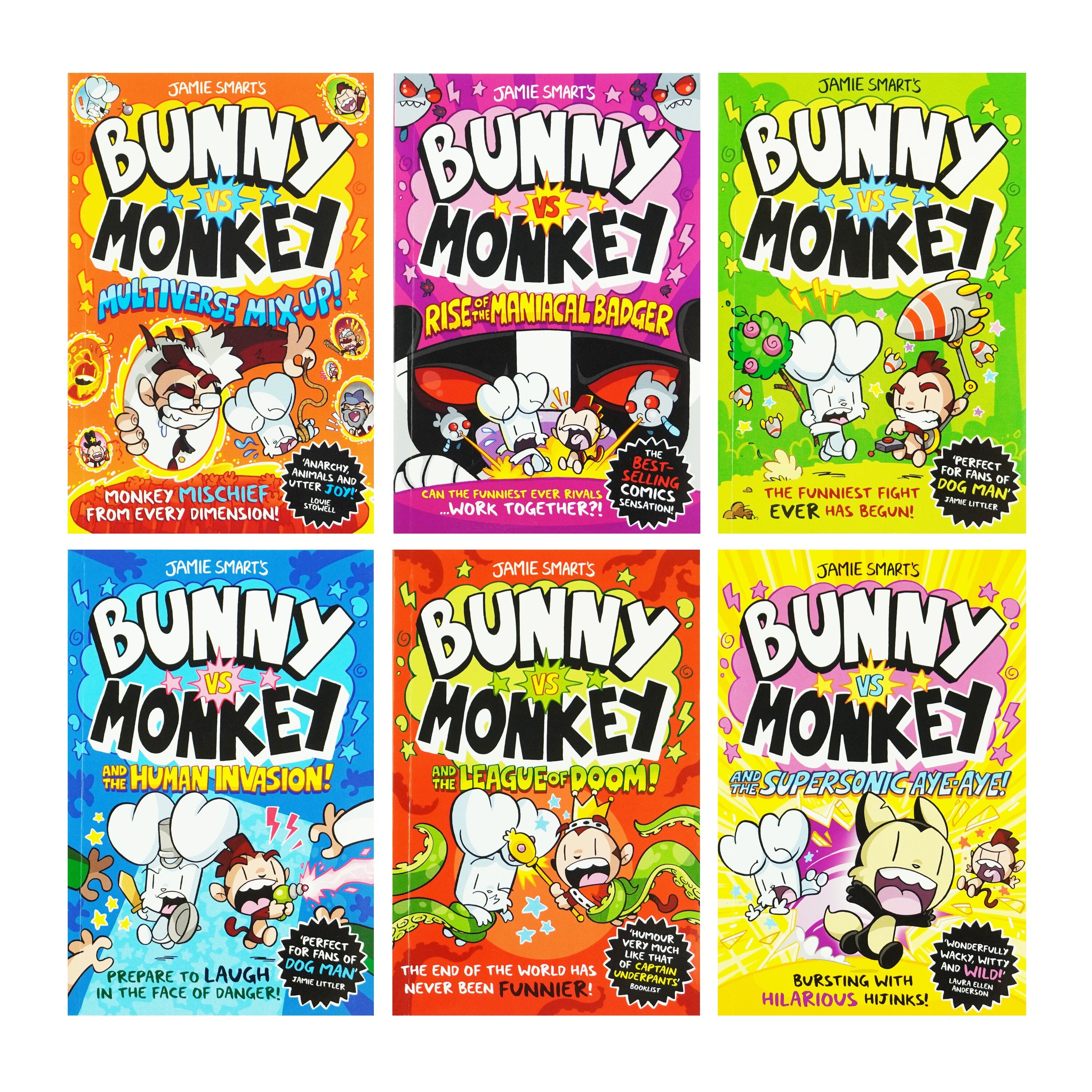 Bunny vs Monkey By Jamie Smart 6 Books Collection Set - Ages 7-9 - Paperback
