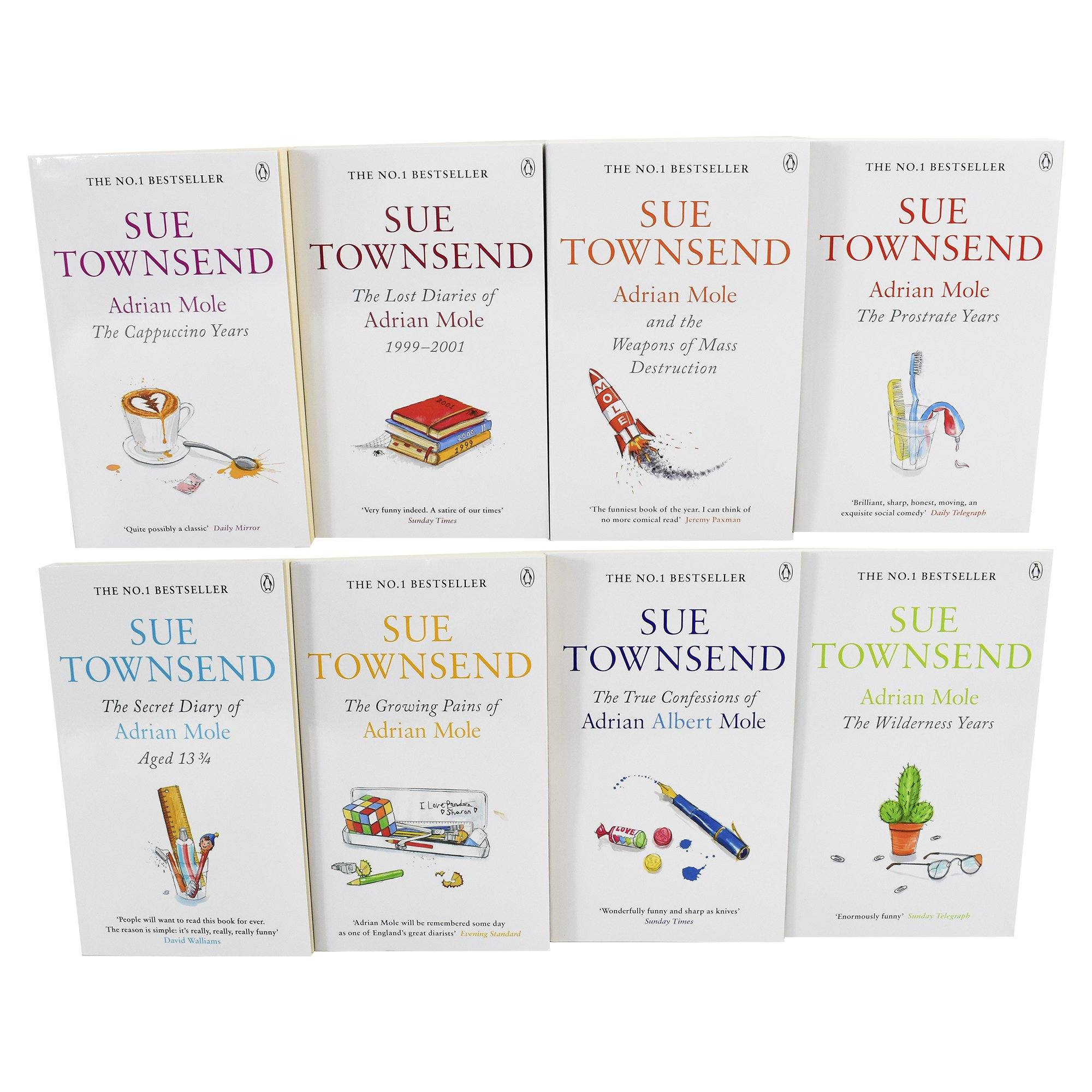 Adrian Mole Series by Sue Townsend 8 Books Collection Set - Young Adult - Paperback