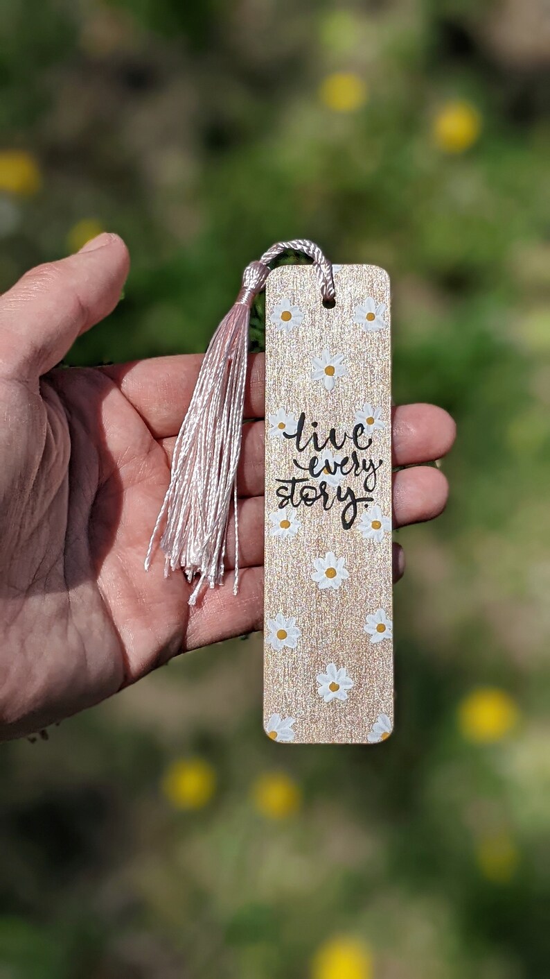 Flower Motif Wooden Bookmark, with
