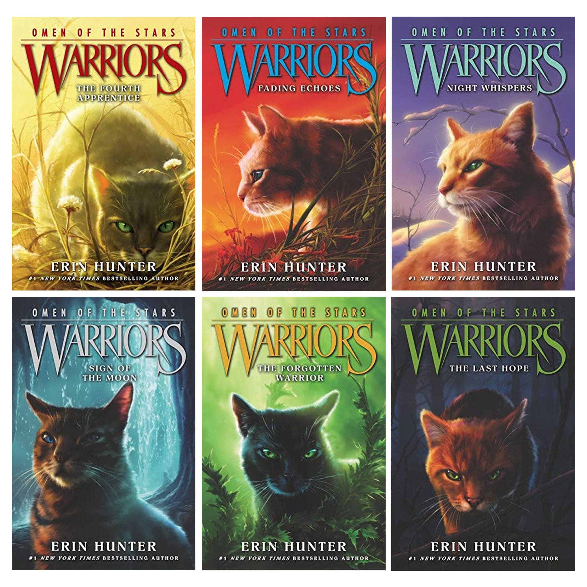Warriors: Omen of the Stars Series by Erin Hunter 6 Books Collection Set - Ages 8-12 - Paperback