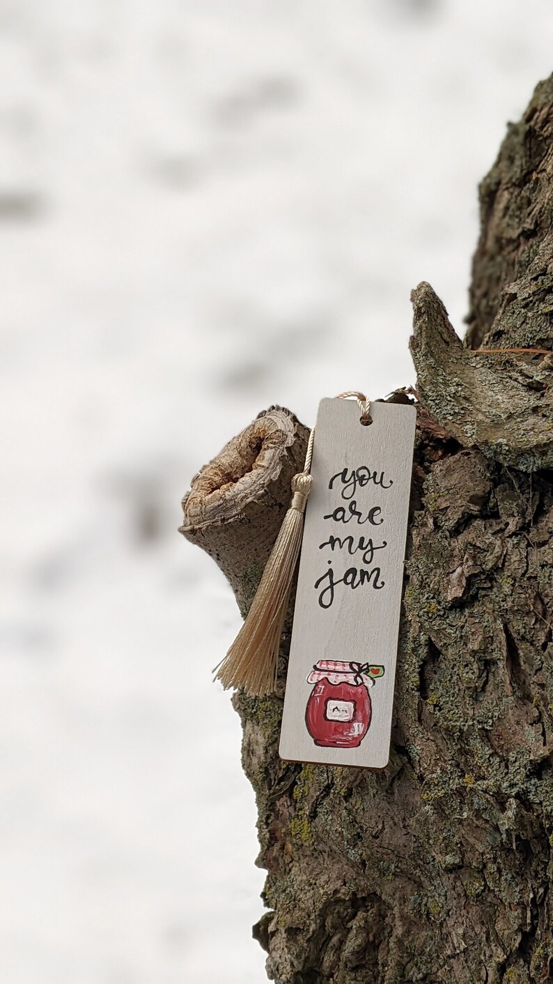 Love Pun Wooden Bookmark - Hand Painted