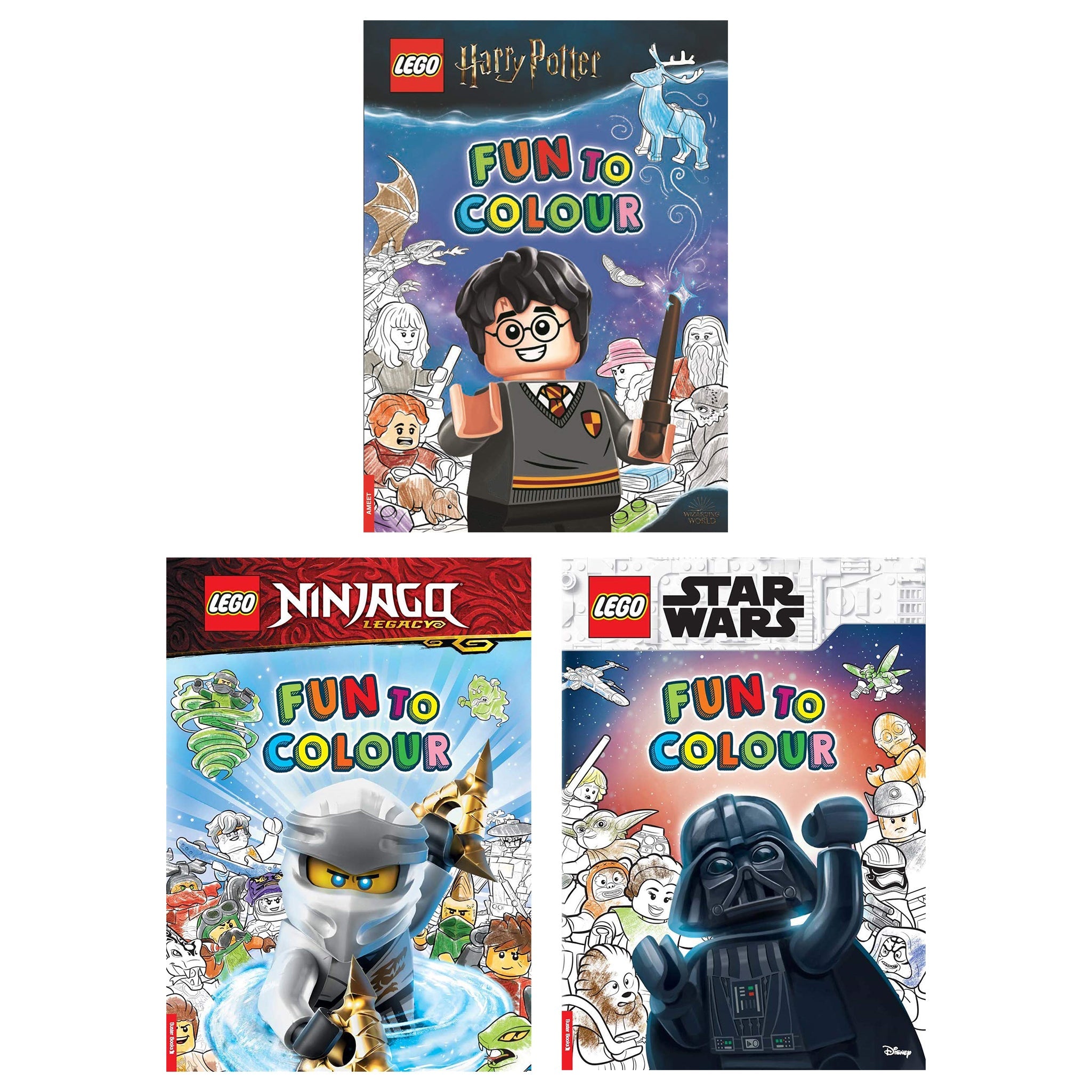 LEGO : Fun to Colour Series 3 Books Collection Set - Ages 5+ - Paperback