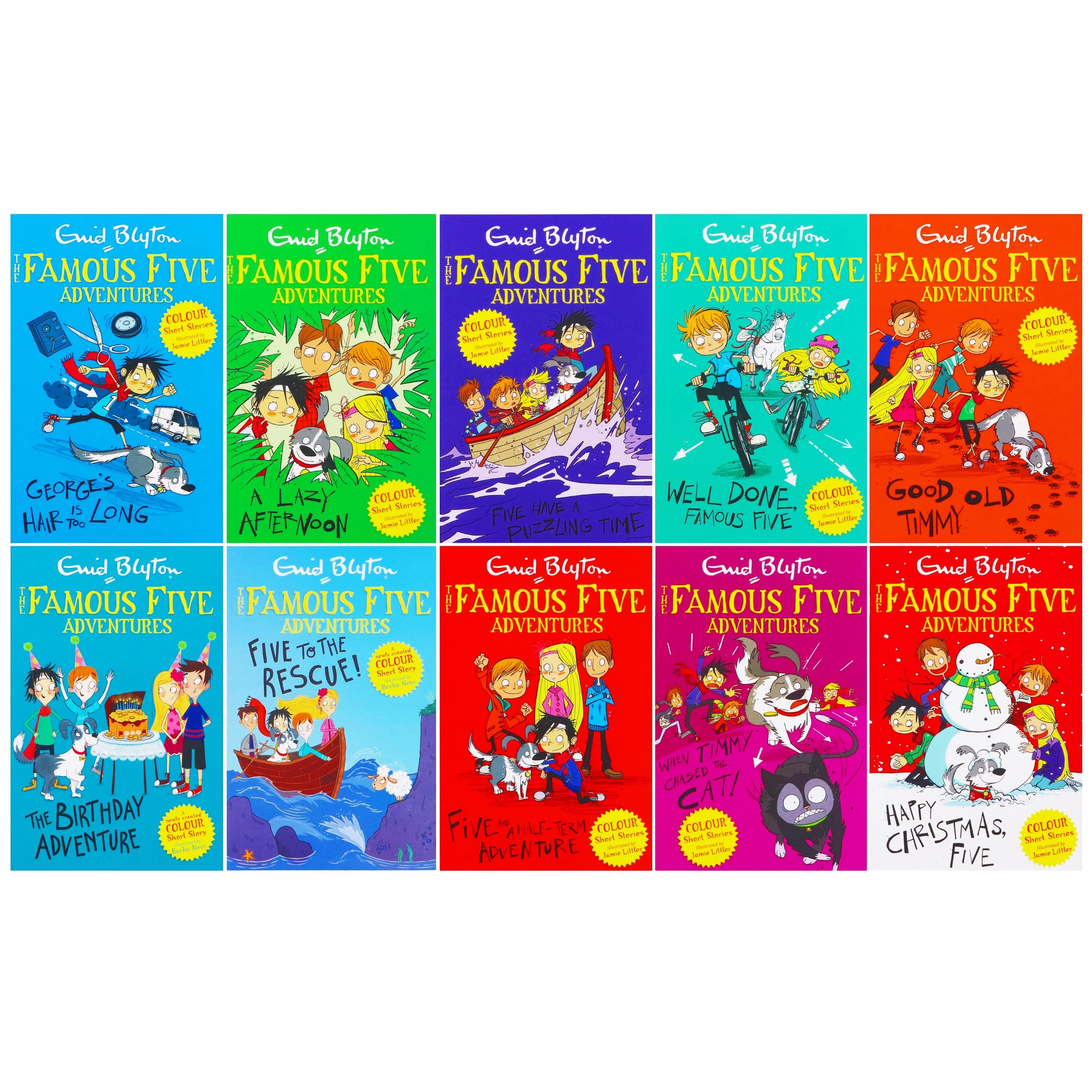 The Famous Five Adventures Short Story Collection 10 Books Box Set By Enid Blyton - Ages 9-11 - Paperback