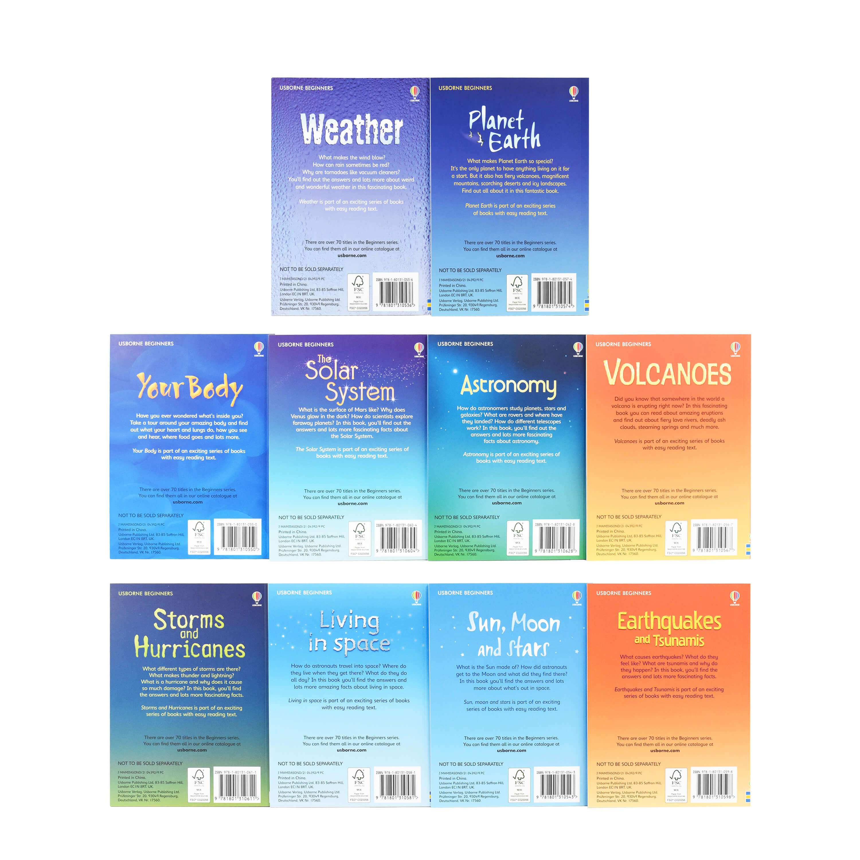 Usborne Beginners Science 10 Book Collection - Ages 5-7 - Paperback