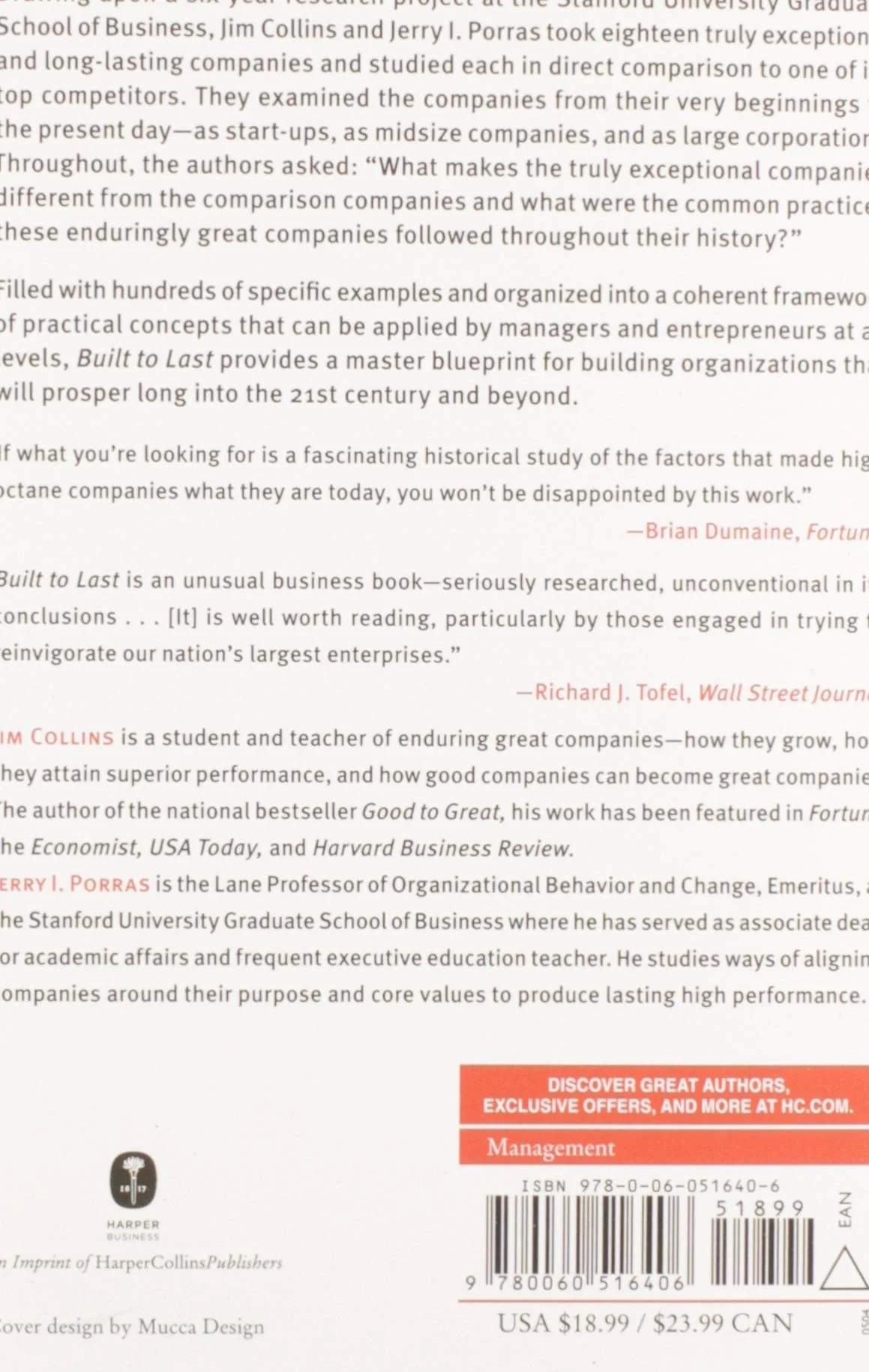 Built to Last: Successful Habits of Visionary Companies