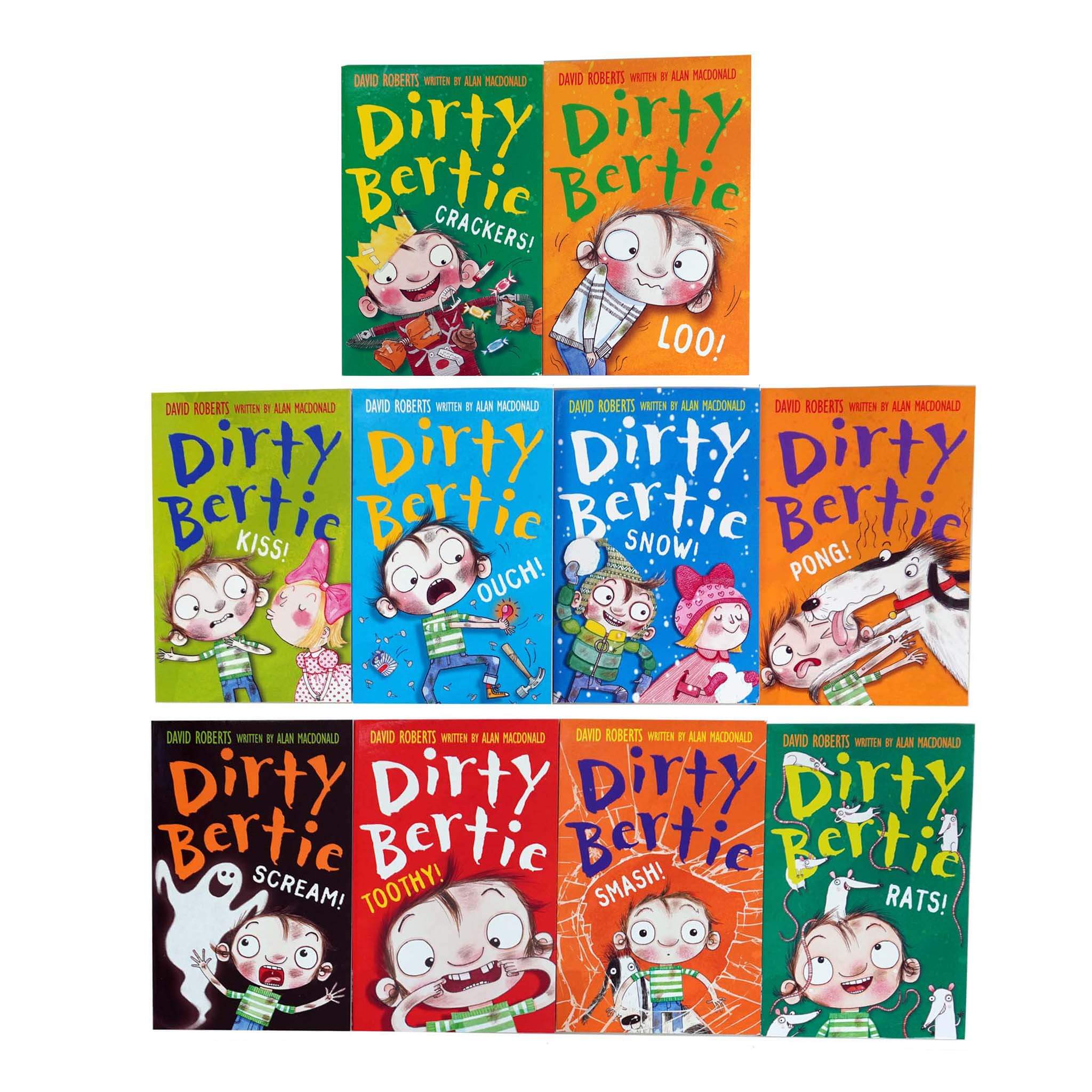 Dirty Bertie Series 2 Collection 10 Books Set (Book 11-20) by Alan MacDonald - Age 5 years and up - Paperback