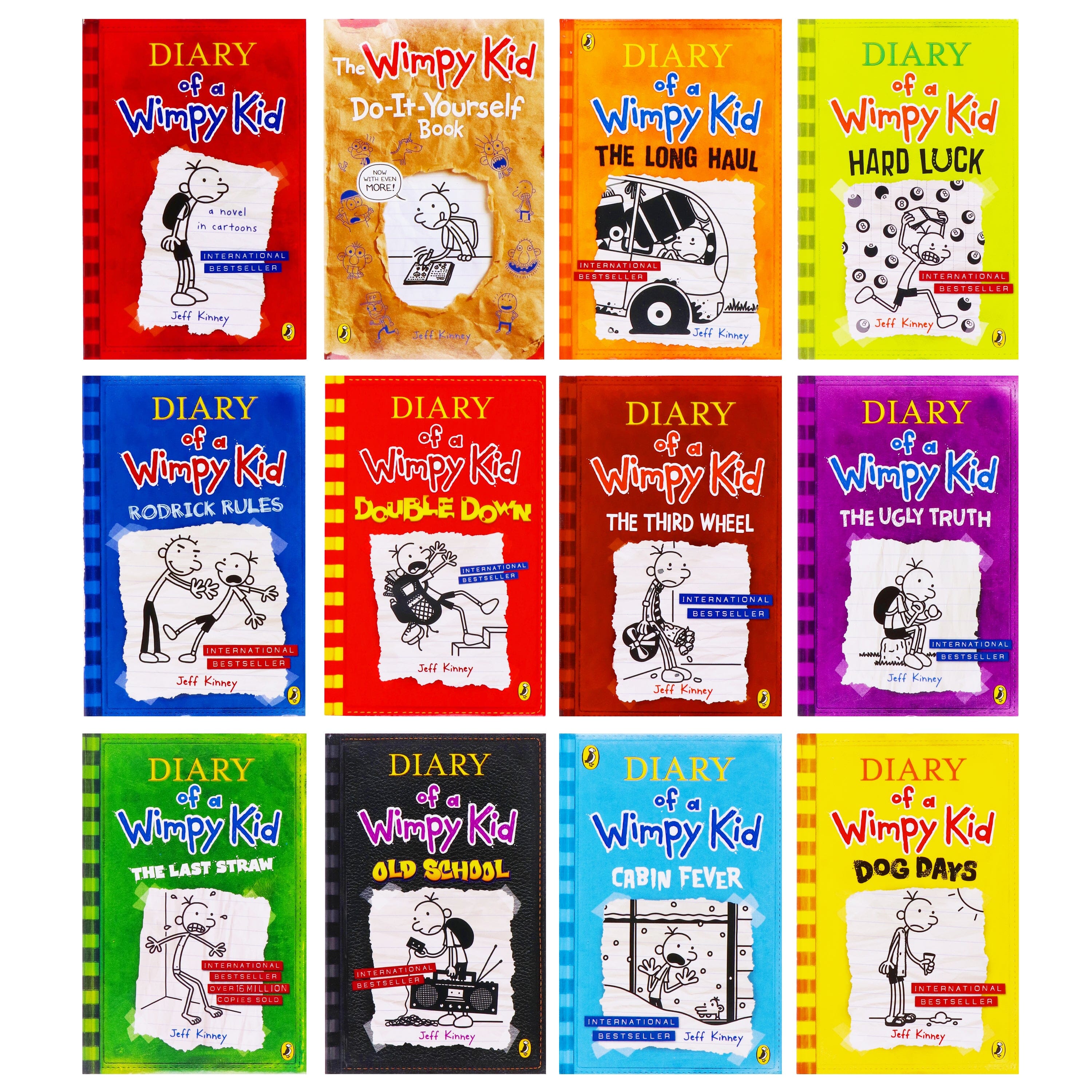 Diary of a Wimpy Kid Box of Books by Jeff Kinney 12 Book Collection Set - Ages 7-12 - Paperback