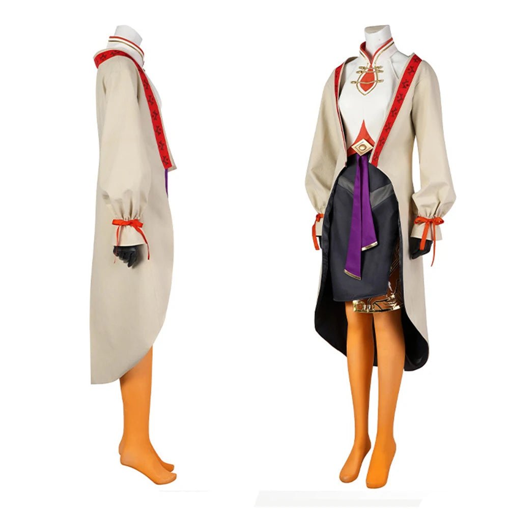 Costume Cosplay Purah Femme - Haut Fantaisie, Jupes et Cape - Ensemble Complet pour Halloween, Carnaval ou Noël