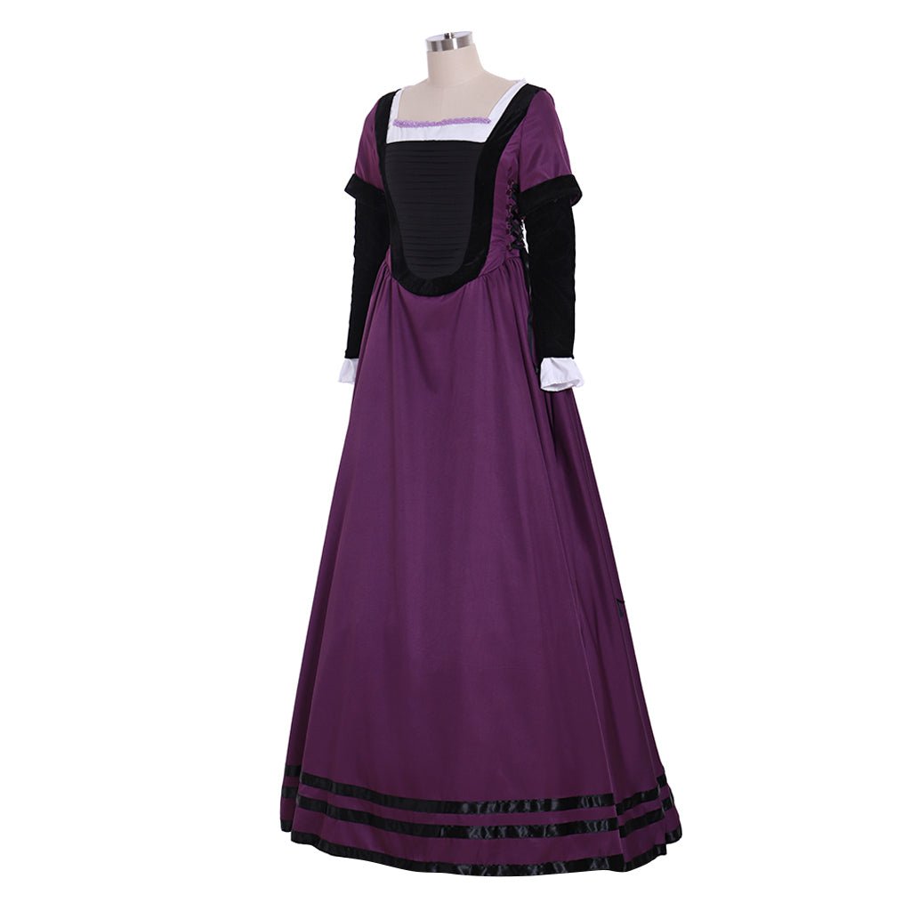 Robe Violette Régence Médiévale Renaissance Noble Costume Femme pour Théâtre et Fêtes