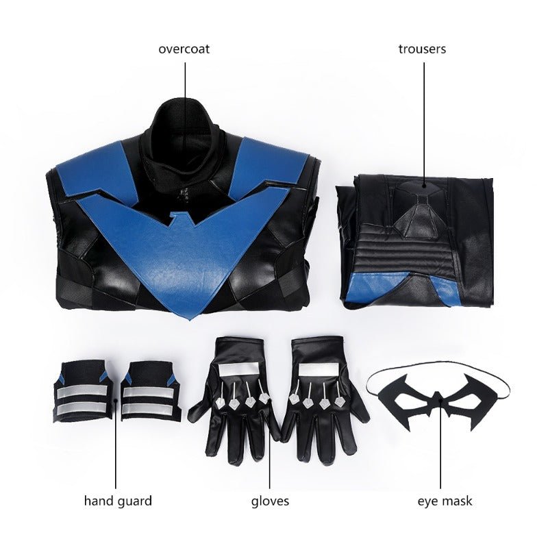 Costume Cosplay Nightwing Gotham Knights Ensemble Complet avec Chaussures pour Halloween et Fêtes