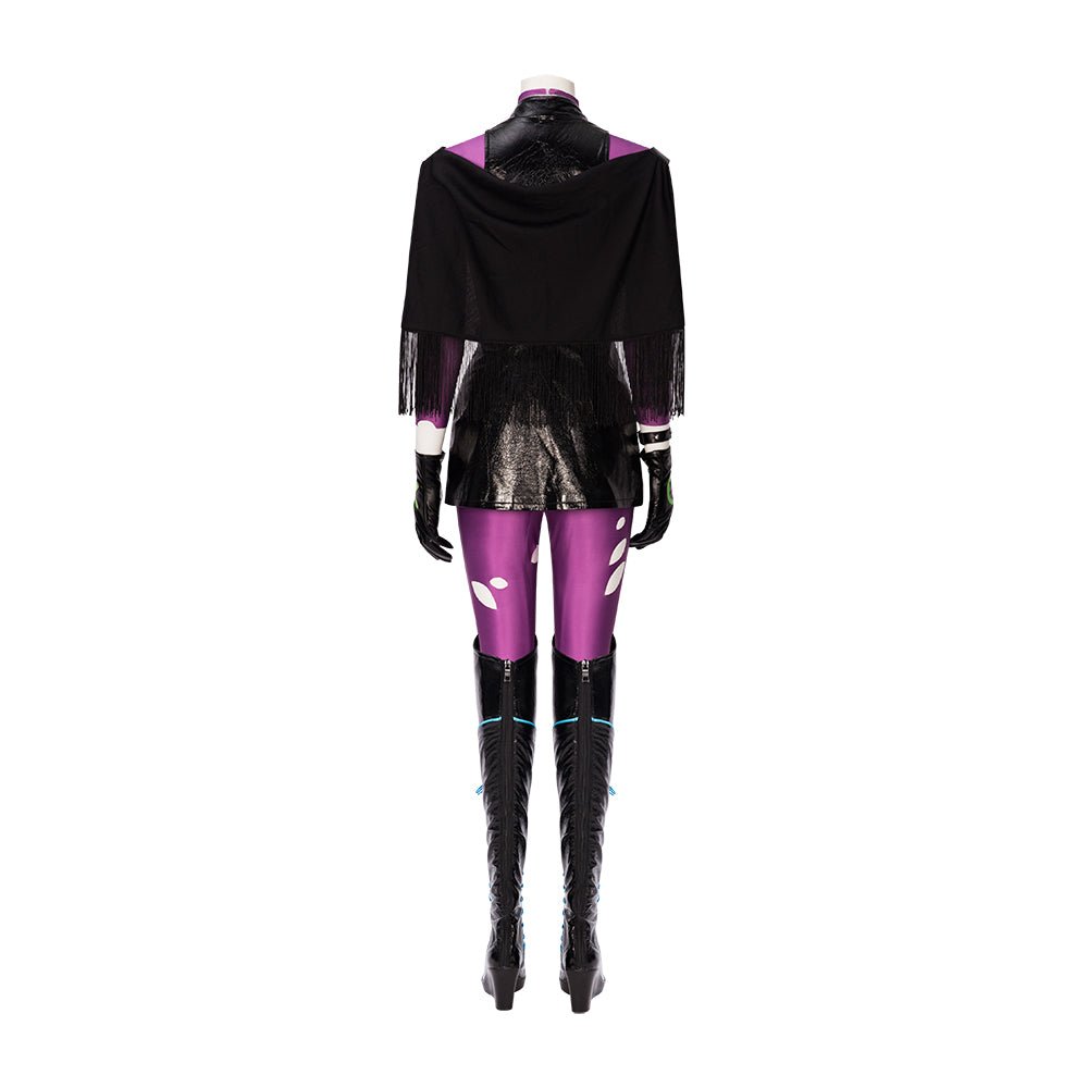 Costume Cosplay Punchline Alexis Kaye Combinaison en Cuir Violette