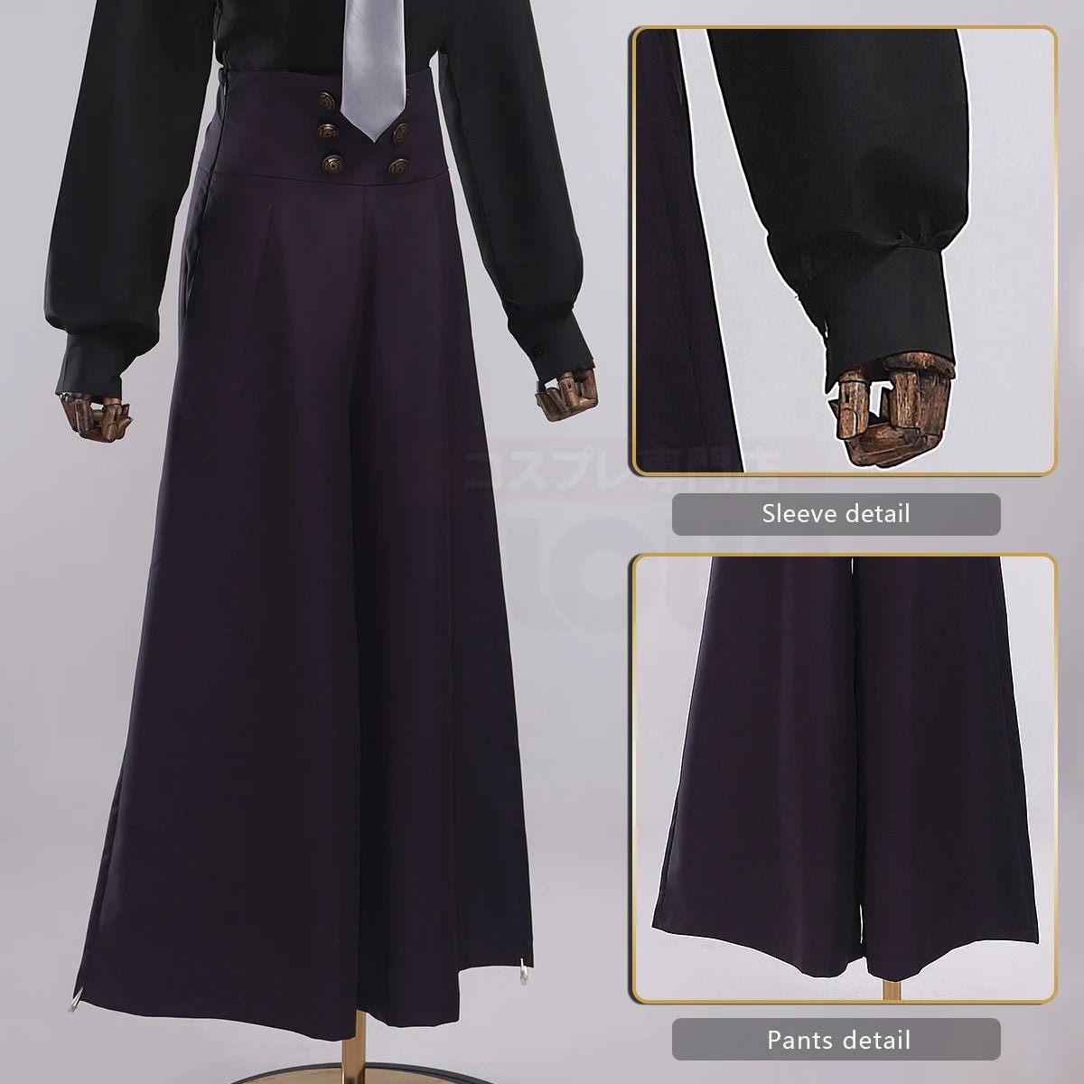 Costume Cosplay Mei Mei Jujutsu Kaisen Chemise Noire Pantalon Violet Cravate Cadeau Quotidien