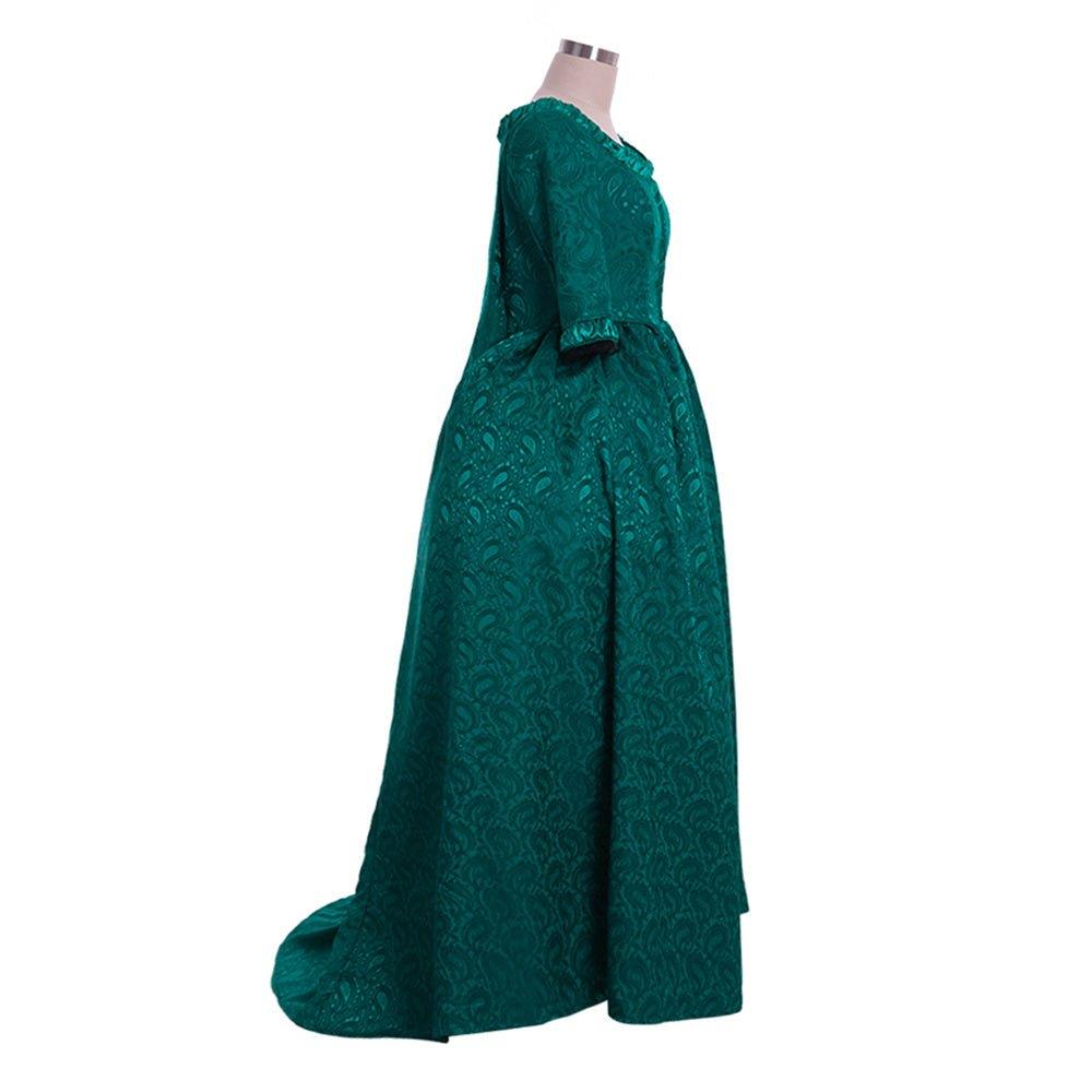 Robe en brocart vert inspirée de Marie-Antoinette du 18ème siècle par L'AniMirage