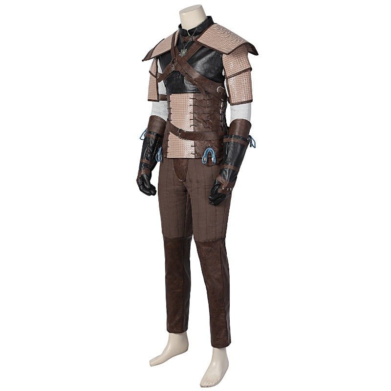 Costume Cosplay Geralt de Rivia Witcher 3 Veste en Cuir Tenue de Héros Chasse Sauvage pour Halloween