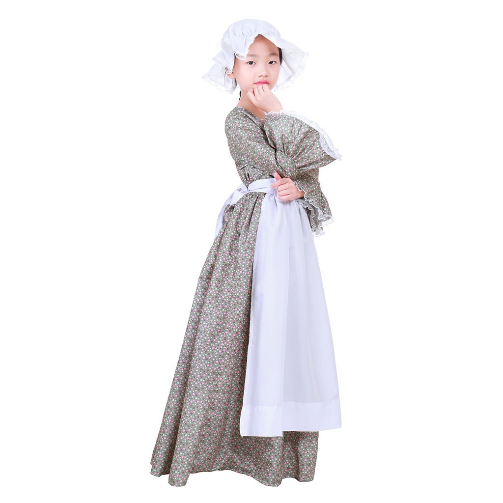Costume de Fille de Chambre Coloniale Pionnière de la Prairie pour Enfants