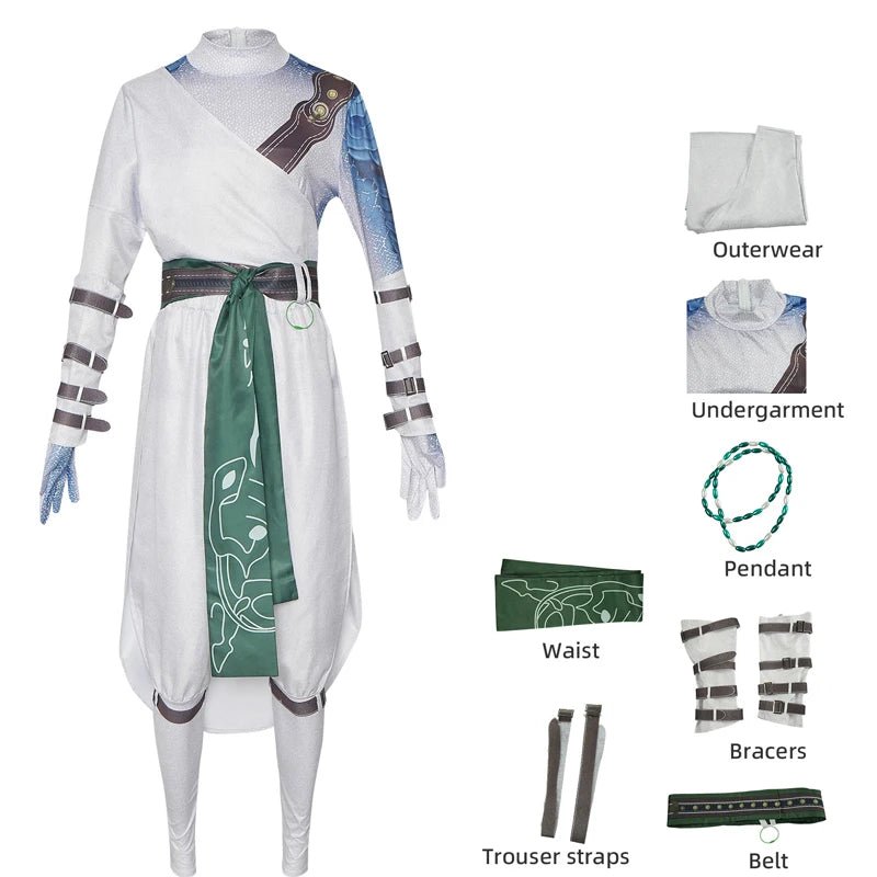 Costume Cosplay Noble Blanc Black Myth Wukong | Robe Blanche Halloween pour Homme | Design Élégant pour Fans