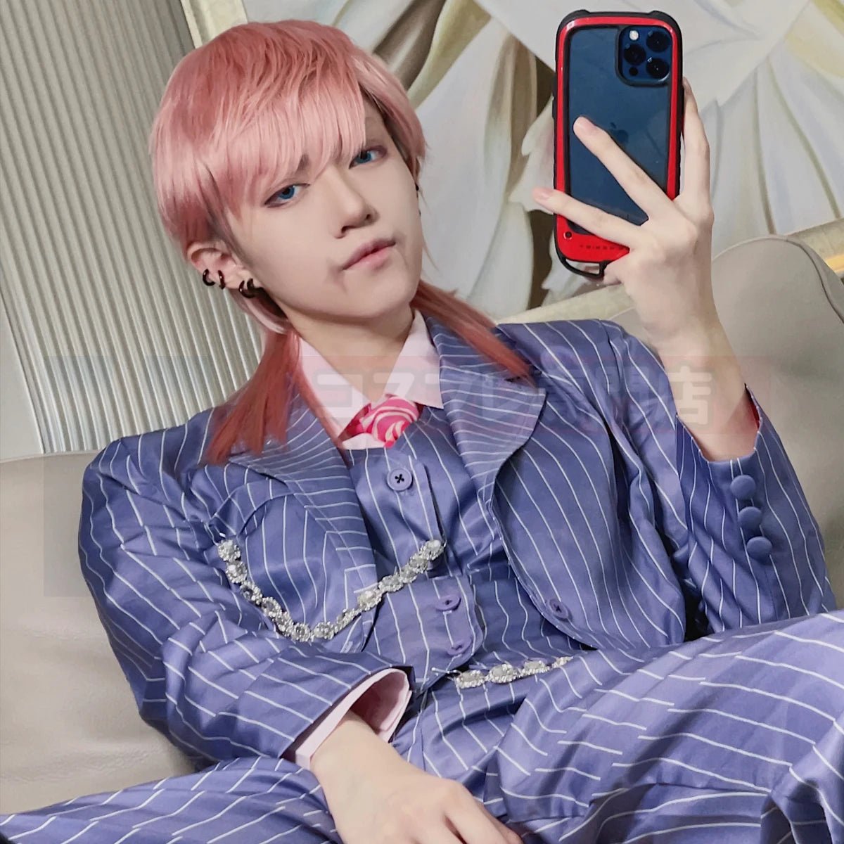 Costume Cosplay Tokyo Revengers Haruchiyo Sanzu 6 Pièces Veste Manteau Déguisement Halloween Noël