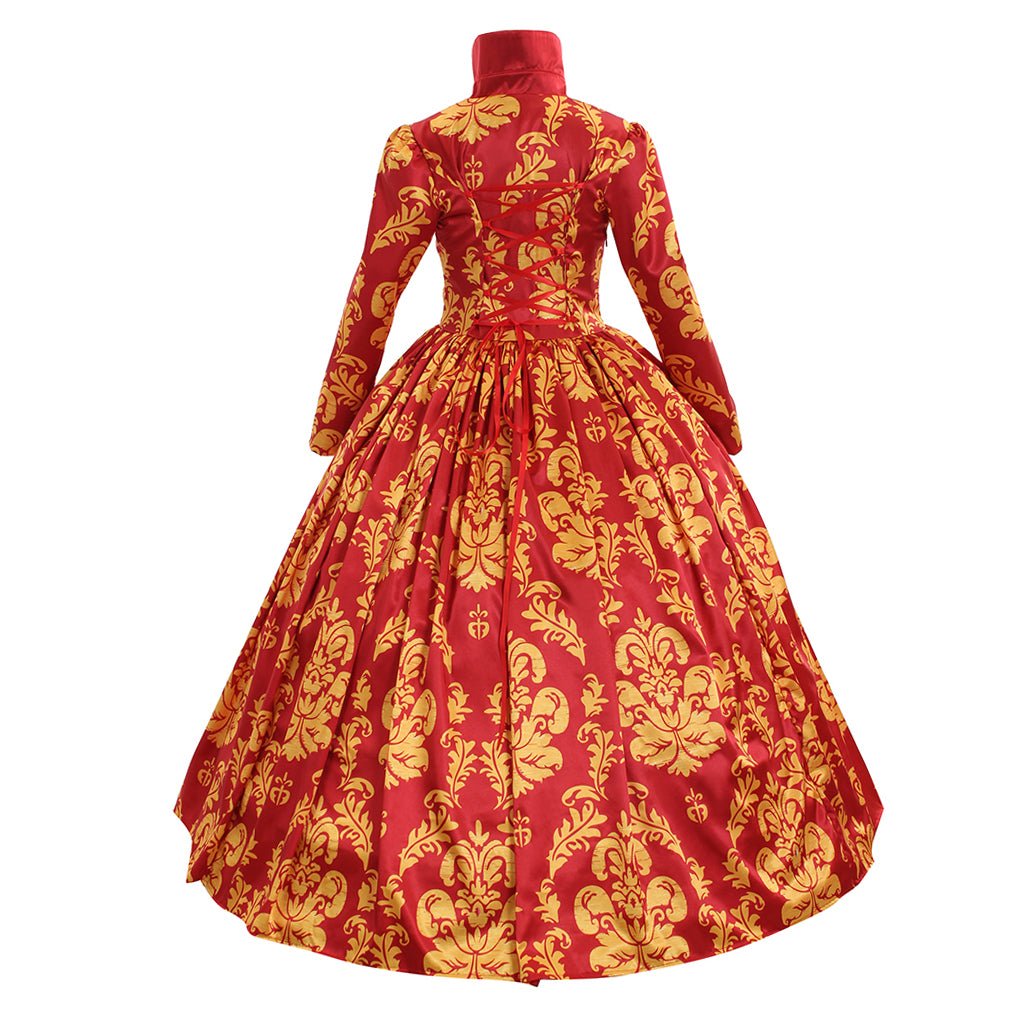 Robe de Mariage Médiévale Renaissance Rouge | Robe de Bal sur Mesure pour Femmes