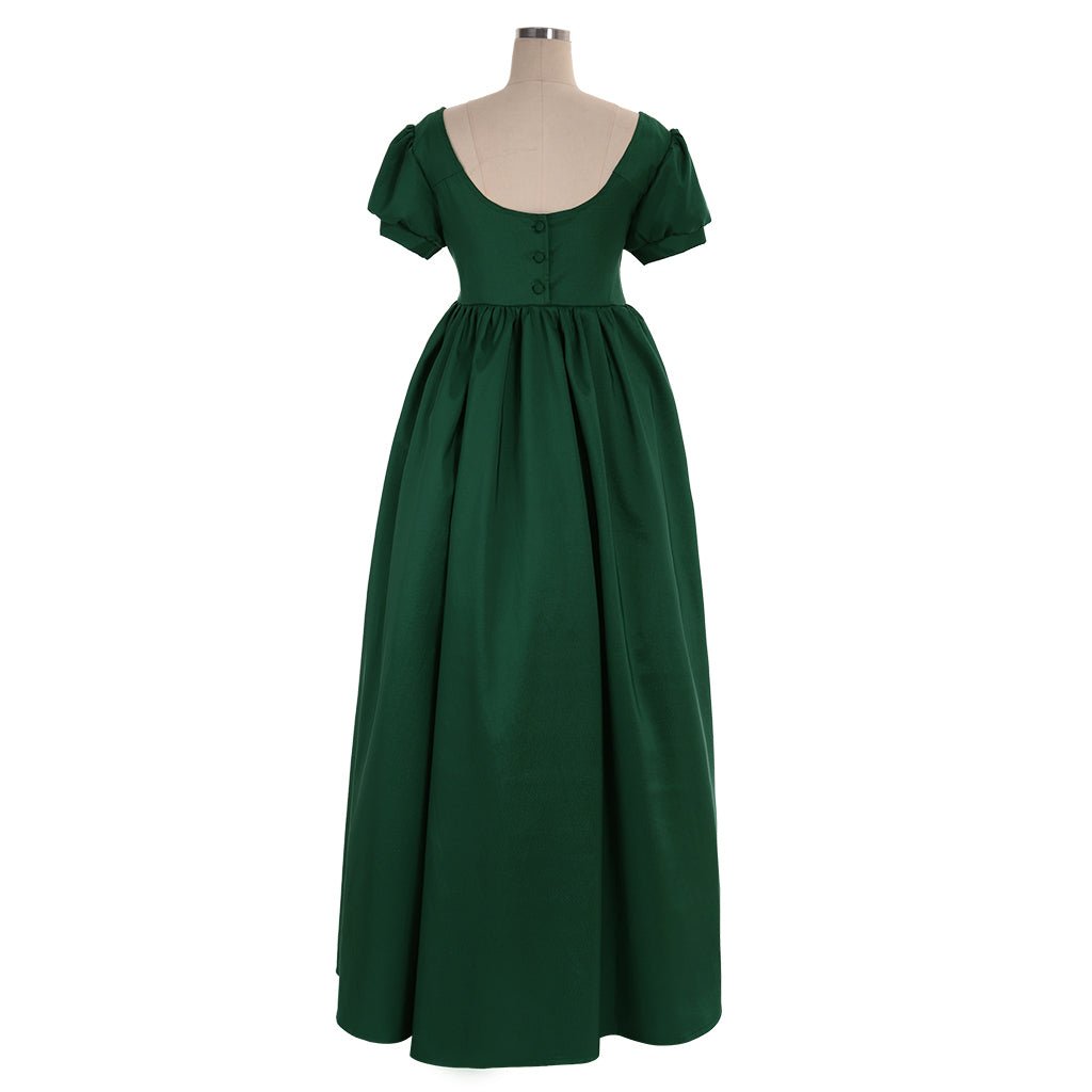 Robe Regency Verte Simple - Robe de Bal Regency à Ligne Haute - Robe de Thé sur Mesure