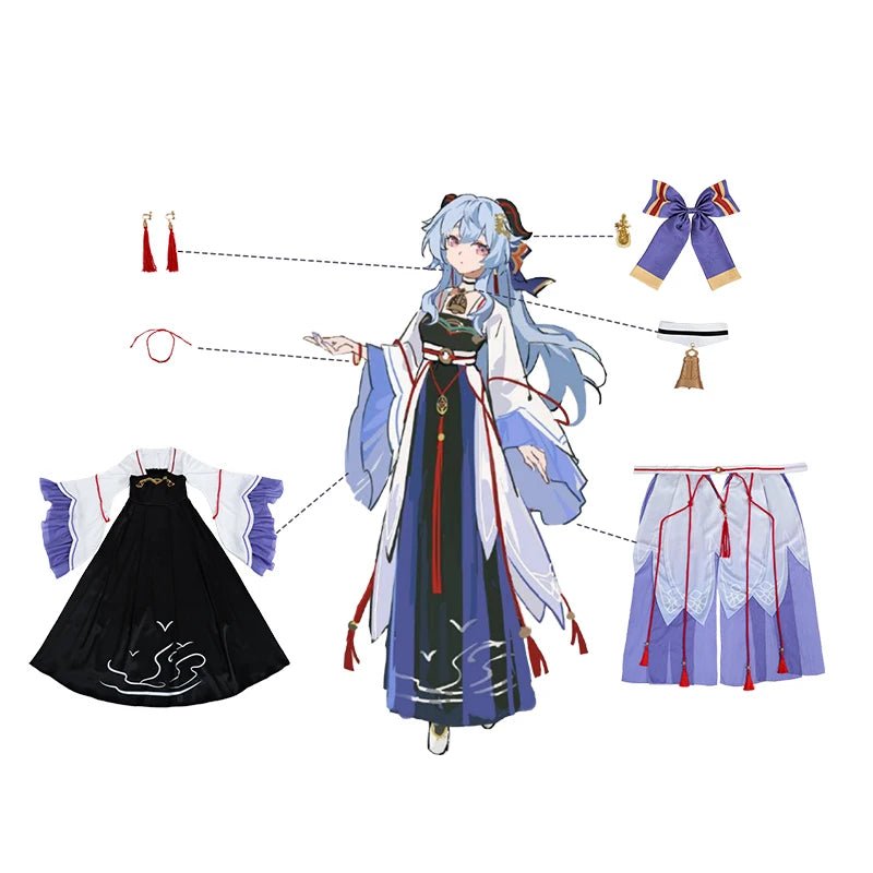 Robe Originale Ganyu Jeu Genshin Impact Costume Femme Halloween Fête Cosplay