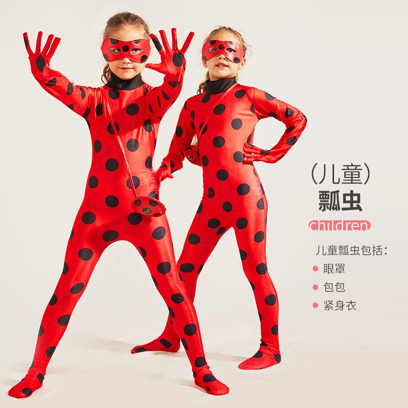 Costume Halloween Coccinelle & Chat Noir pour Enfants - Adorable Grenouillère Coccinelle