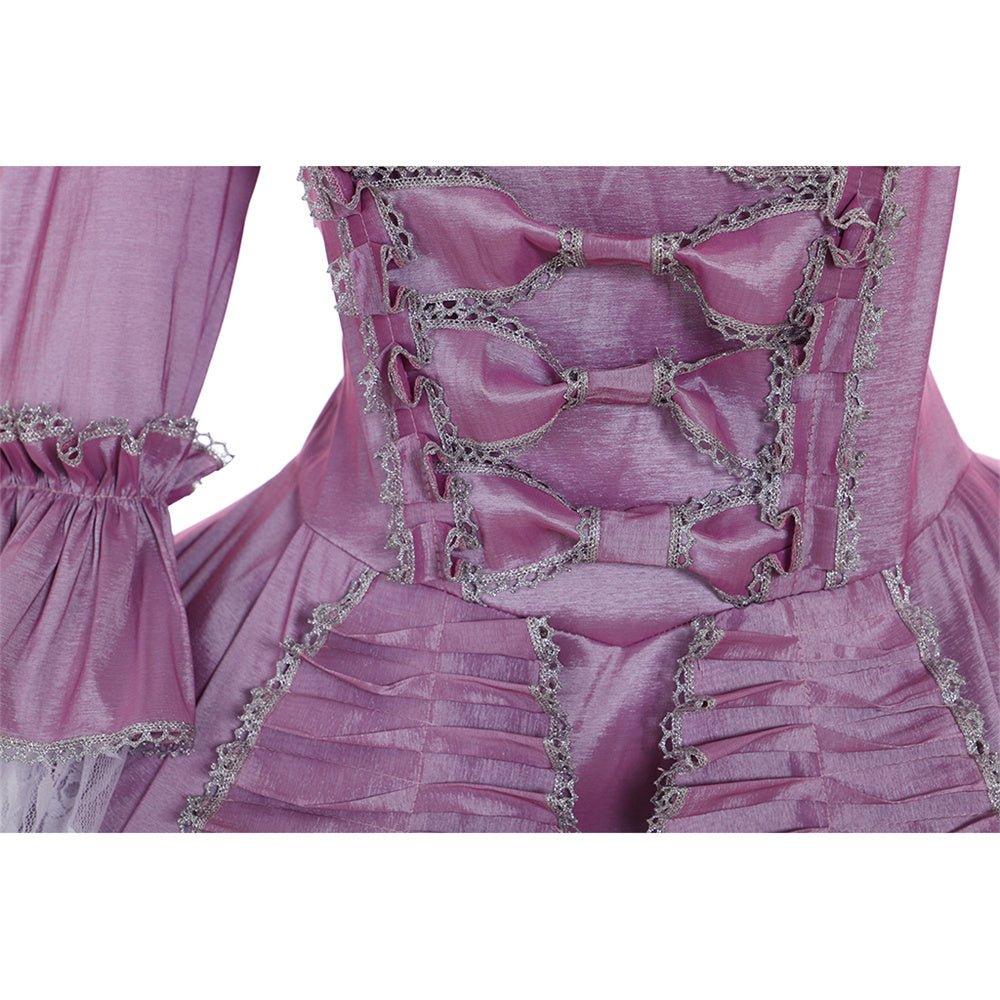 Robe Rococo Violette du 18ème Siècle - Dentelle et Plis Élégants de L'AniMirage