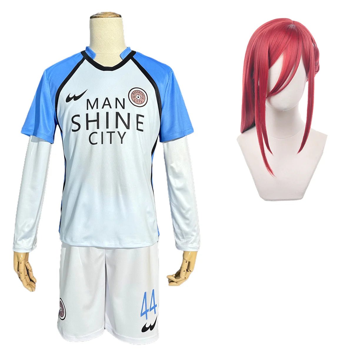 Perruque de Cosplay Anime Blue Lock Homme SHINE CITY Nagi Reo Mikage Chigiri Rose Net Uniforme de Football Soccer Sport Quotidien