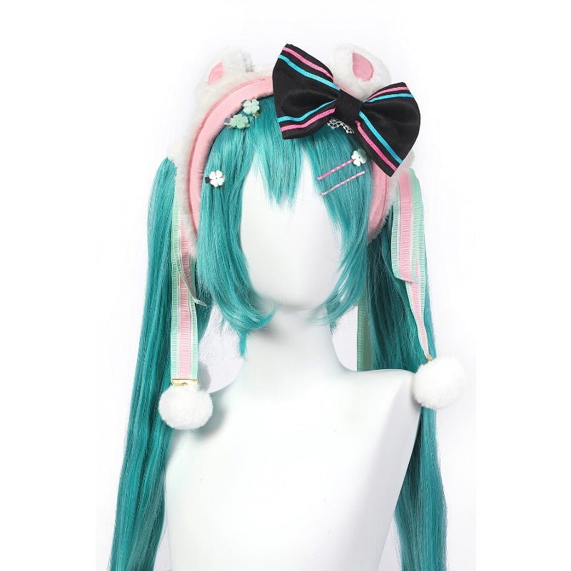 Costume Cosplay Magical Mirai 2021 Trèfle Lapin Miku avec Bottes - Tenue Hatsune Miku