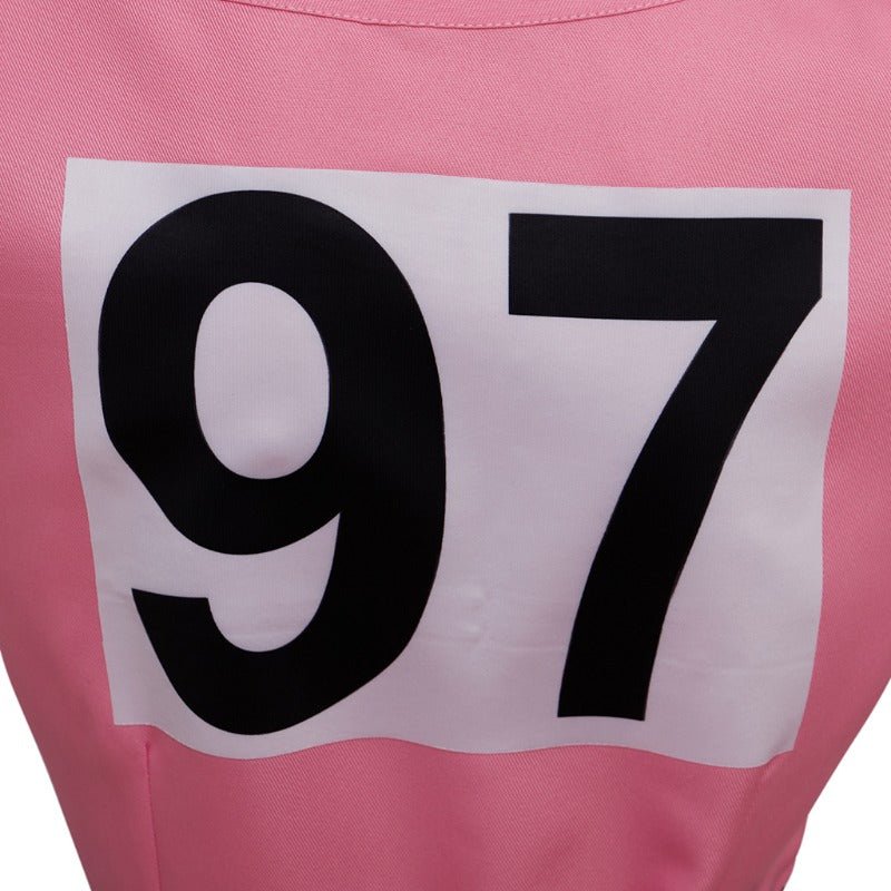 Costume Cosplay Bulma Dragon Ball Robe Rose avec Accessoires