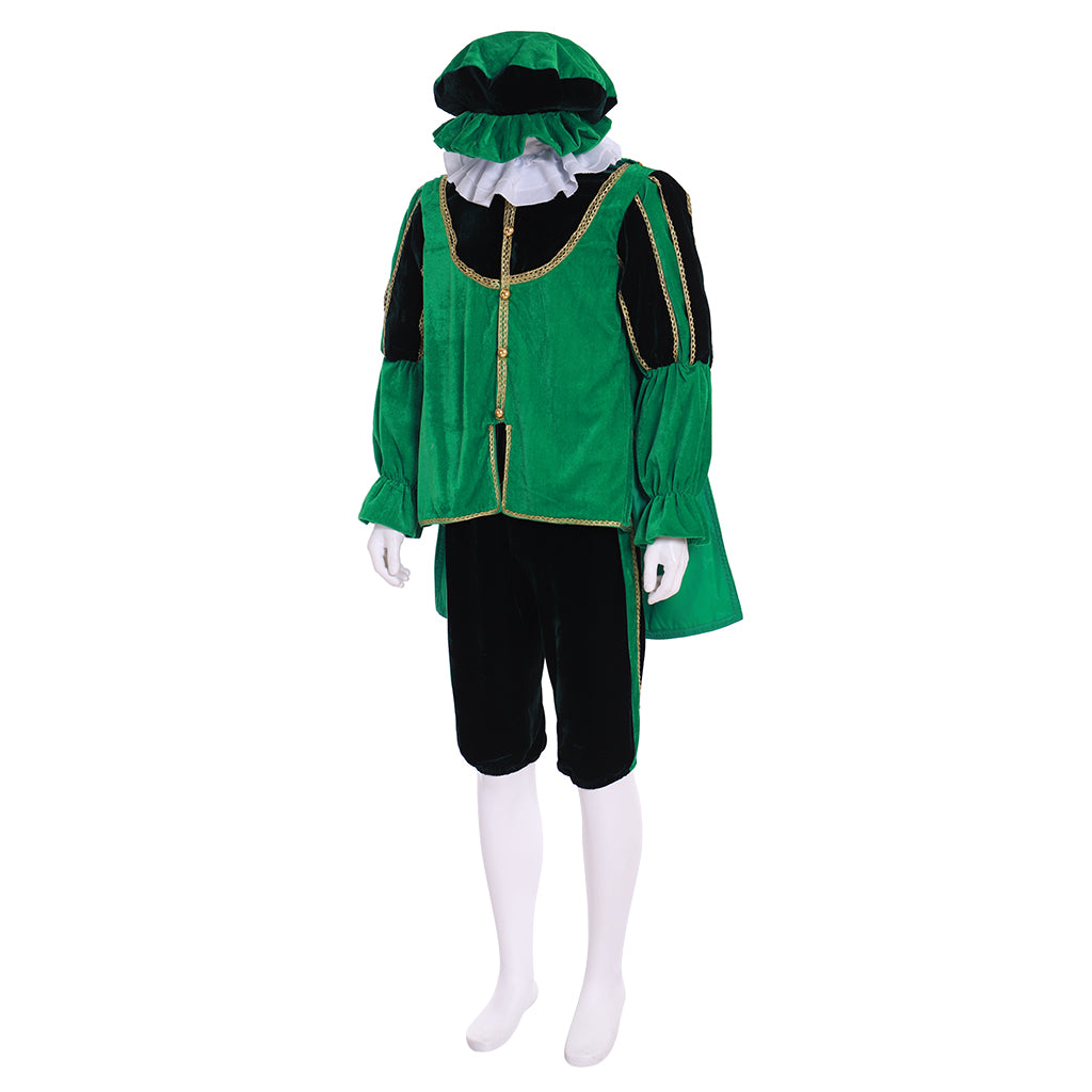 Costume Médiéval Tudor Renaissance pour Hommes - Uniforme de Cour Elizabethain Vert