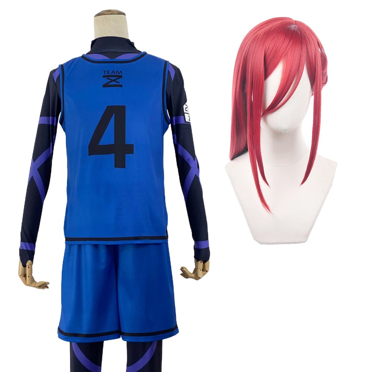 Costume Cosplay Anime Blue Lock Perruque Isagi Yoichi Chigiri Bachira Rensuke Kunigami Uniforme d'Entraînement de Football Cadeau Filet Rose