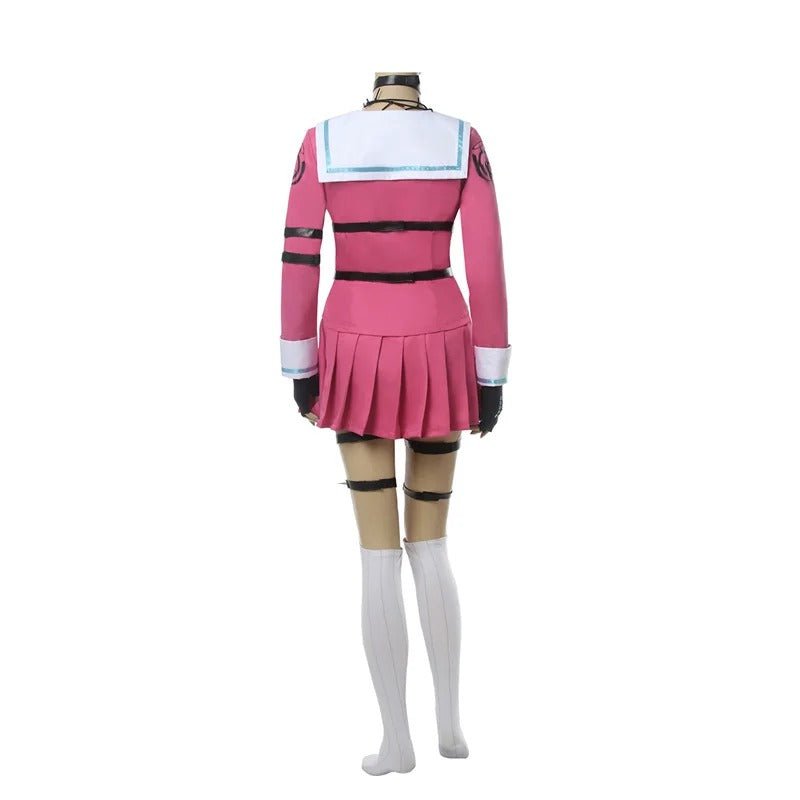 Costume Cosplay Miu Iruma Danganronpa pour Femme - Uniforme Scolaire Rose Ensemble Complet