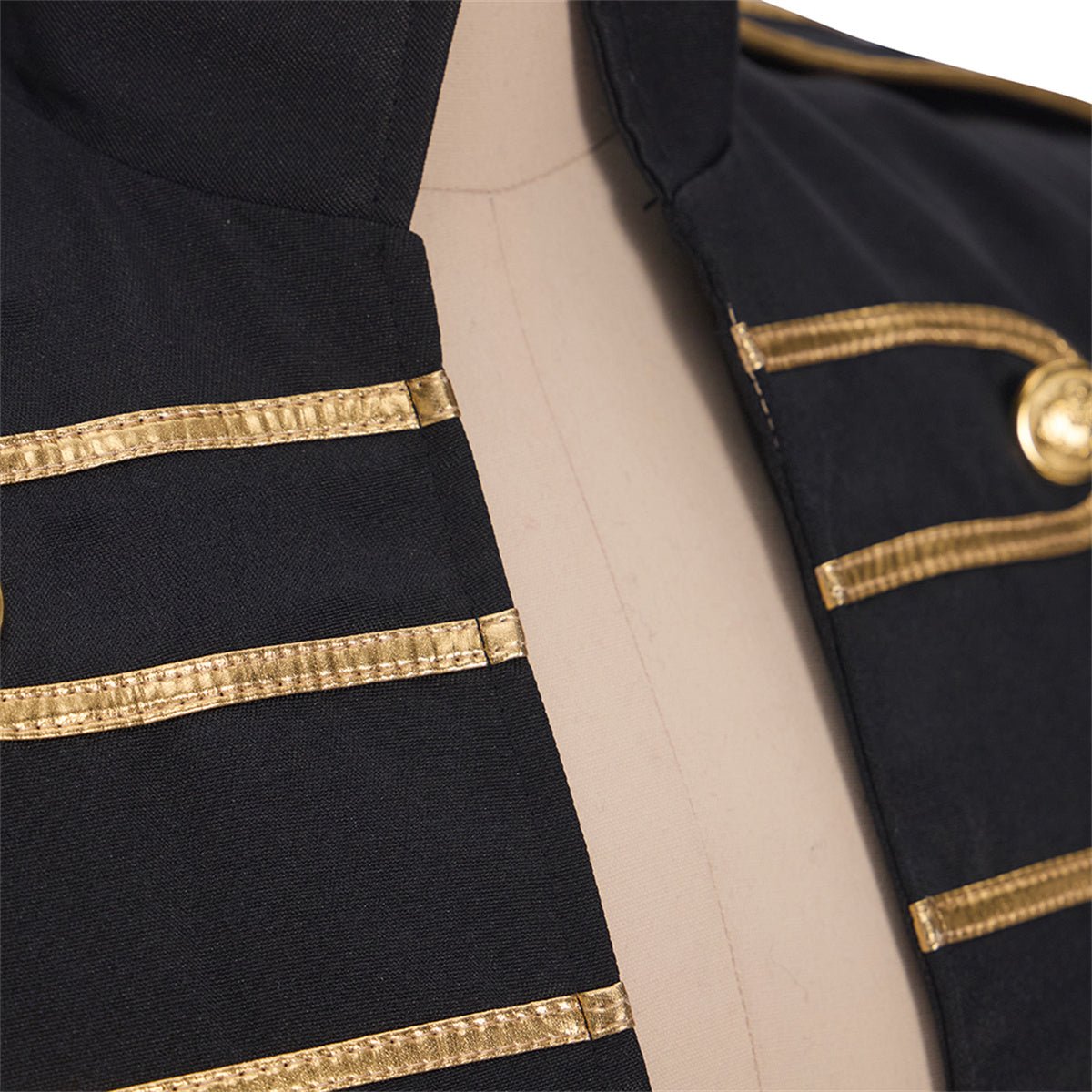 Manteau Noir Brodé Médiéval - Costume Cosplay pour Anime & Foire Renaissance