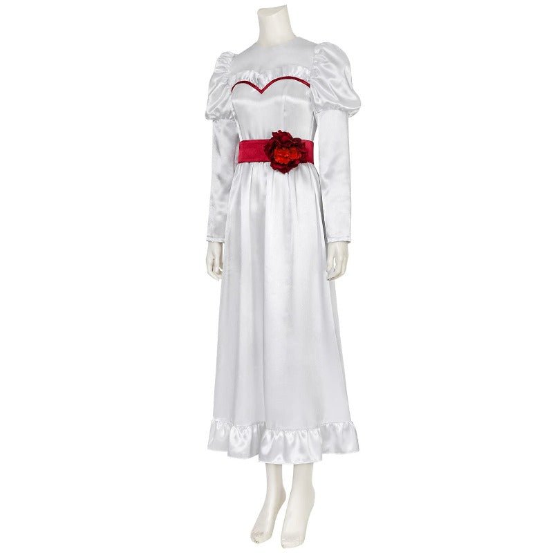 Costume Cosplay Mariée Fantôme Annabelle Robe Princesse Blanche Longue pour Halloween et Fêtes