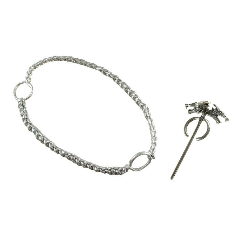 Costume Cosplay Daenerys Targaryen - Robe à Manches Longues pour Femme avec Broche pour Halloween & Fêtes