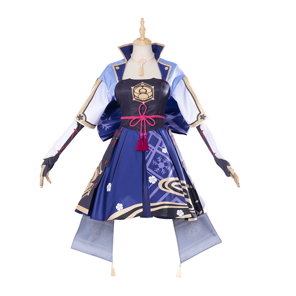 Costume Cosplay Kamisato Ayaka pour Femme Genshin Impact Robe à Manches Longues Ensemble Complet Halloween