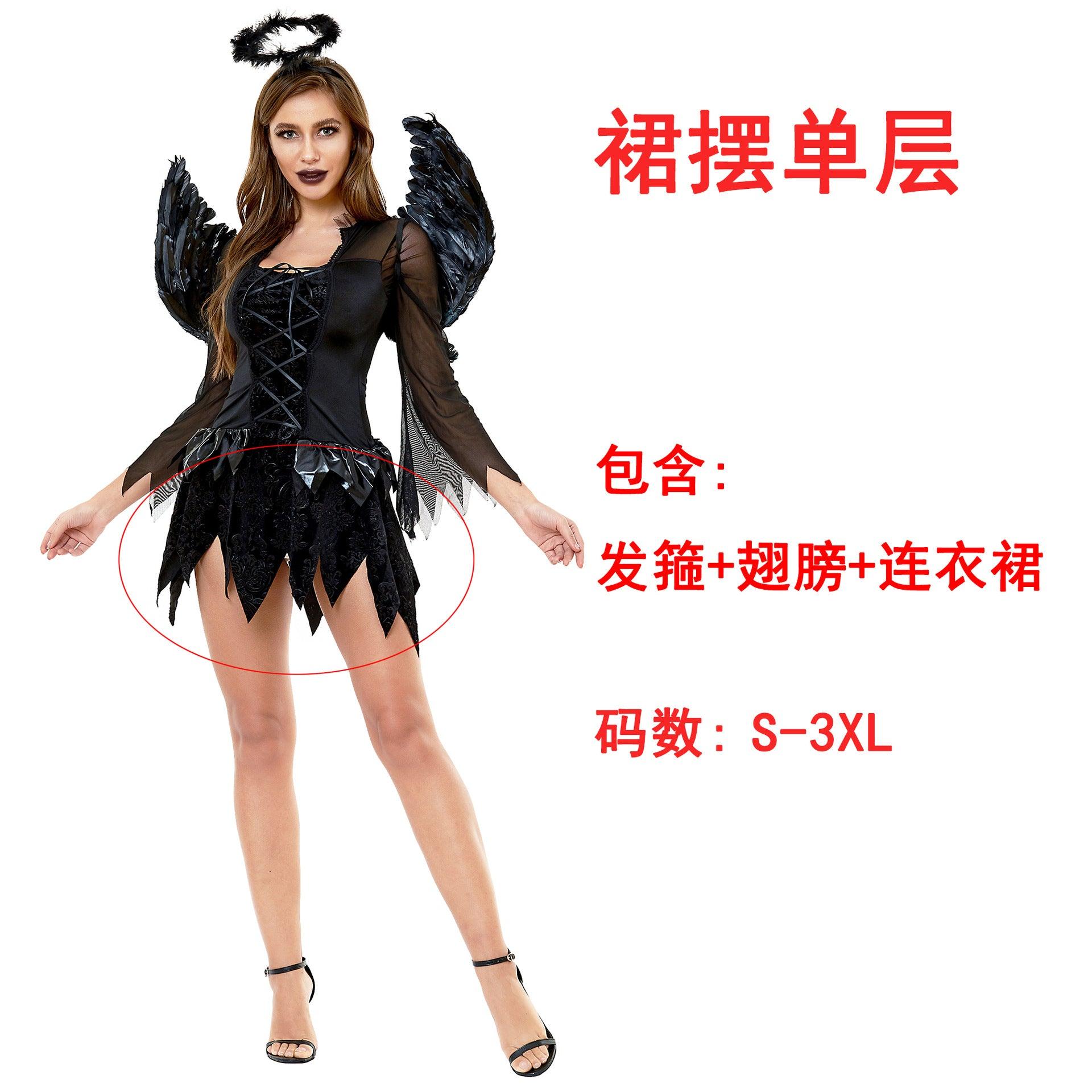 Costume Ange Noir Zombie pour Femme | Cosplay Gothique Ange Maléfique