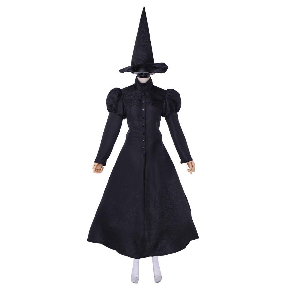 Costume Cosplay Elphaba du Musical Wicked | Robe et Chapeau de Sorcière Noire