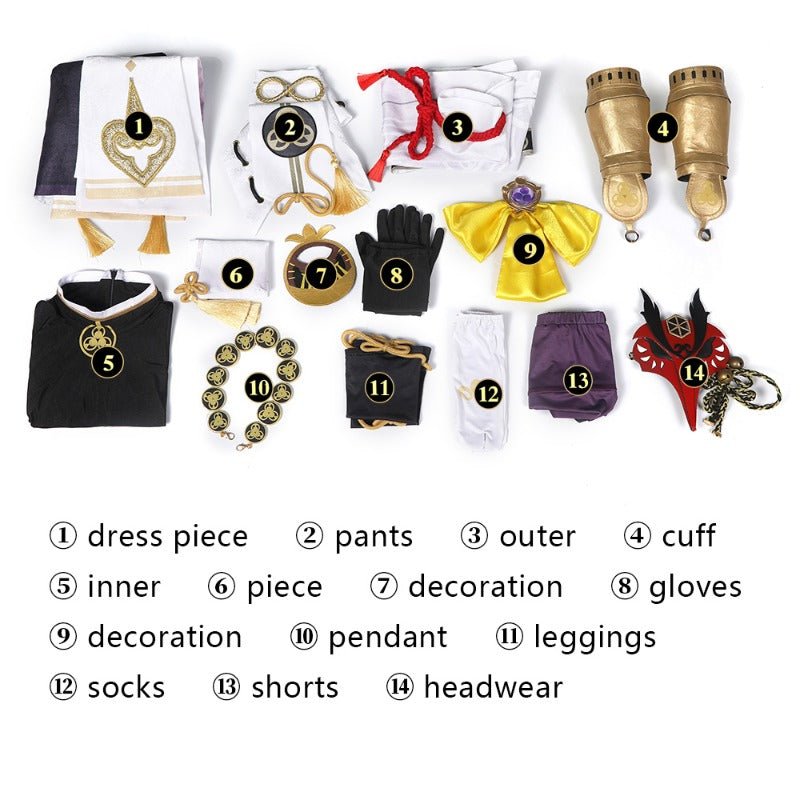 Costume Cosplay Kujou Sara Genshin Impact pour Événements Anime et Halloween