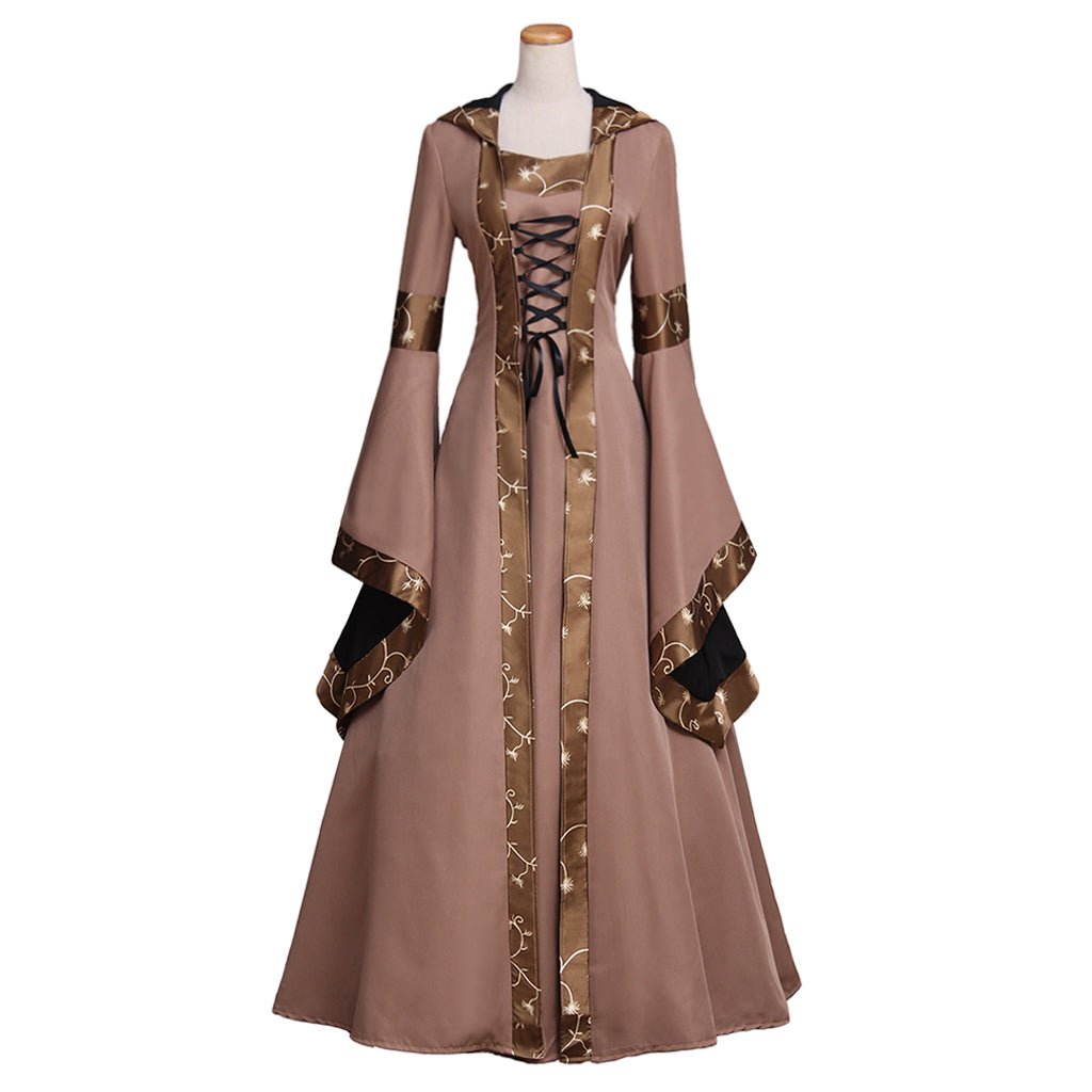 Robe Rétro Médiévale Costume Cosplay pour Fête Halloween Carnaval Victorien Tudor Noble Espagnol Robe Regency