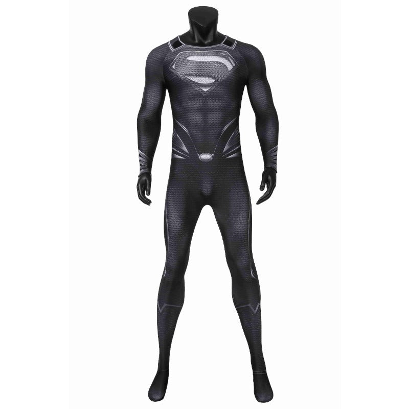 Costume Cosplay Justice League Man of Steel Superman Clark Kent Noir pour Enfants & Adultes