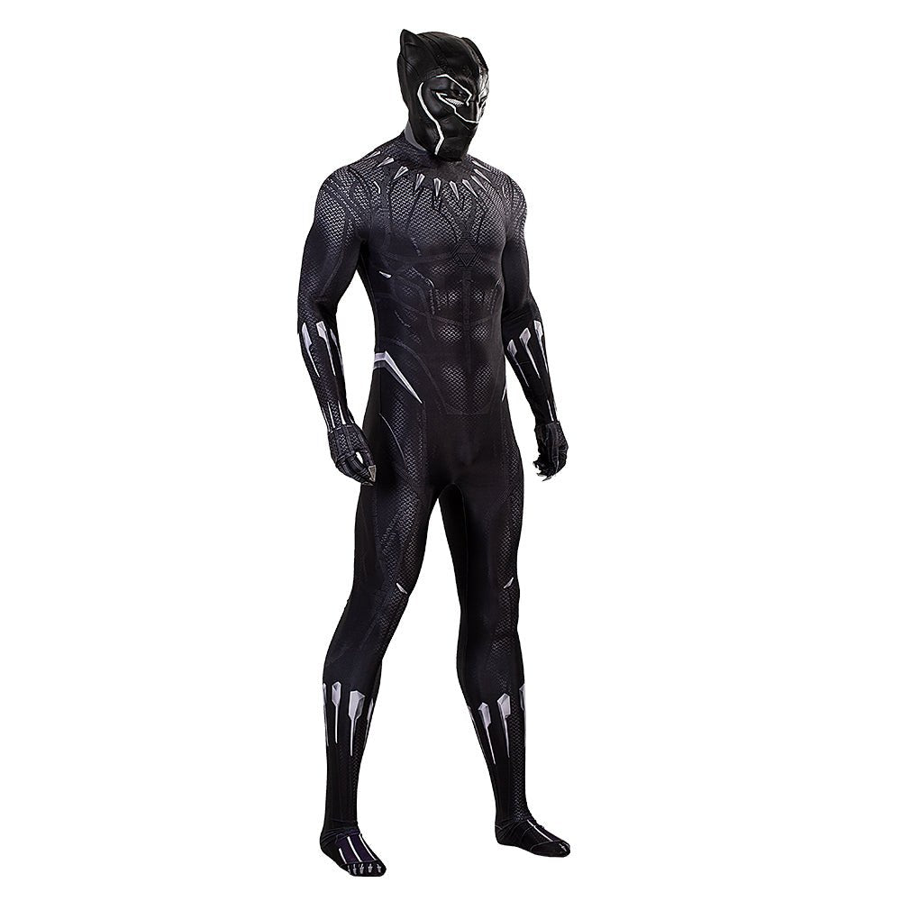 Combinaison Black Panther Costume Cosplay avec Masque pour Hommes - Costume Super Héros Marvel Halloween