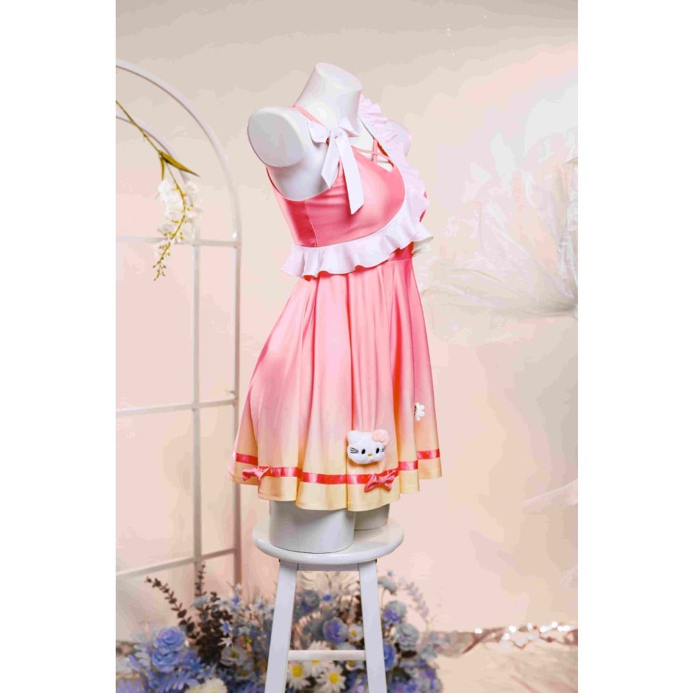 Jeu Honneur Des Rois Xiao Qiao HelloKitty Skin Costume Cosplay Halloween Mignon Ensemble Complet Premium