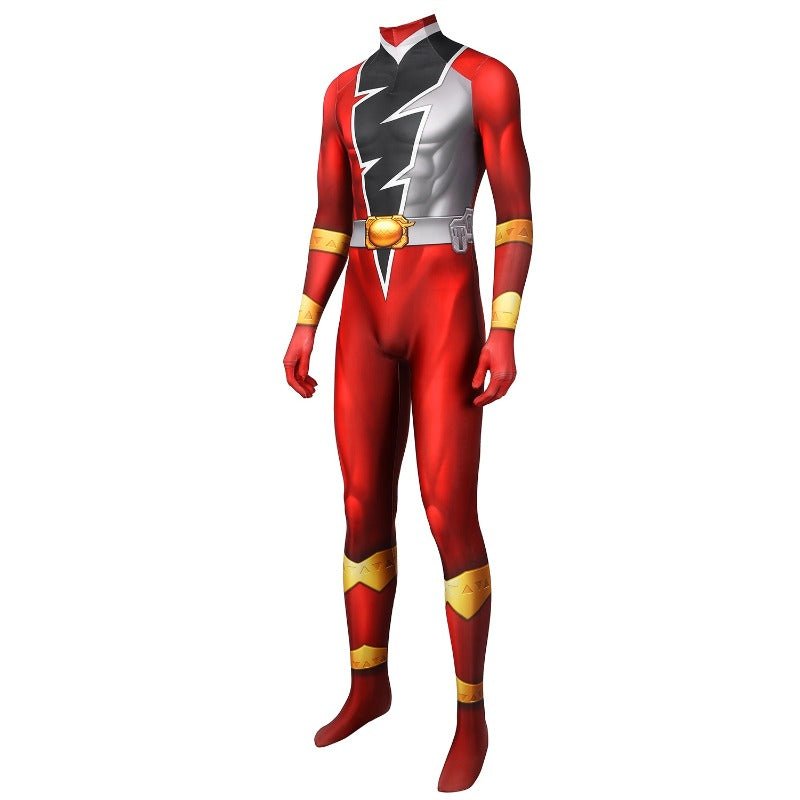 Costume Cosplay Ranger Rouge KISHIRYU SENTAI RYUSOULGER Combinaison en Spandex